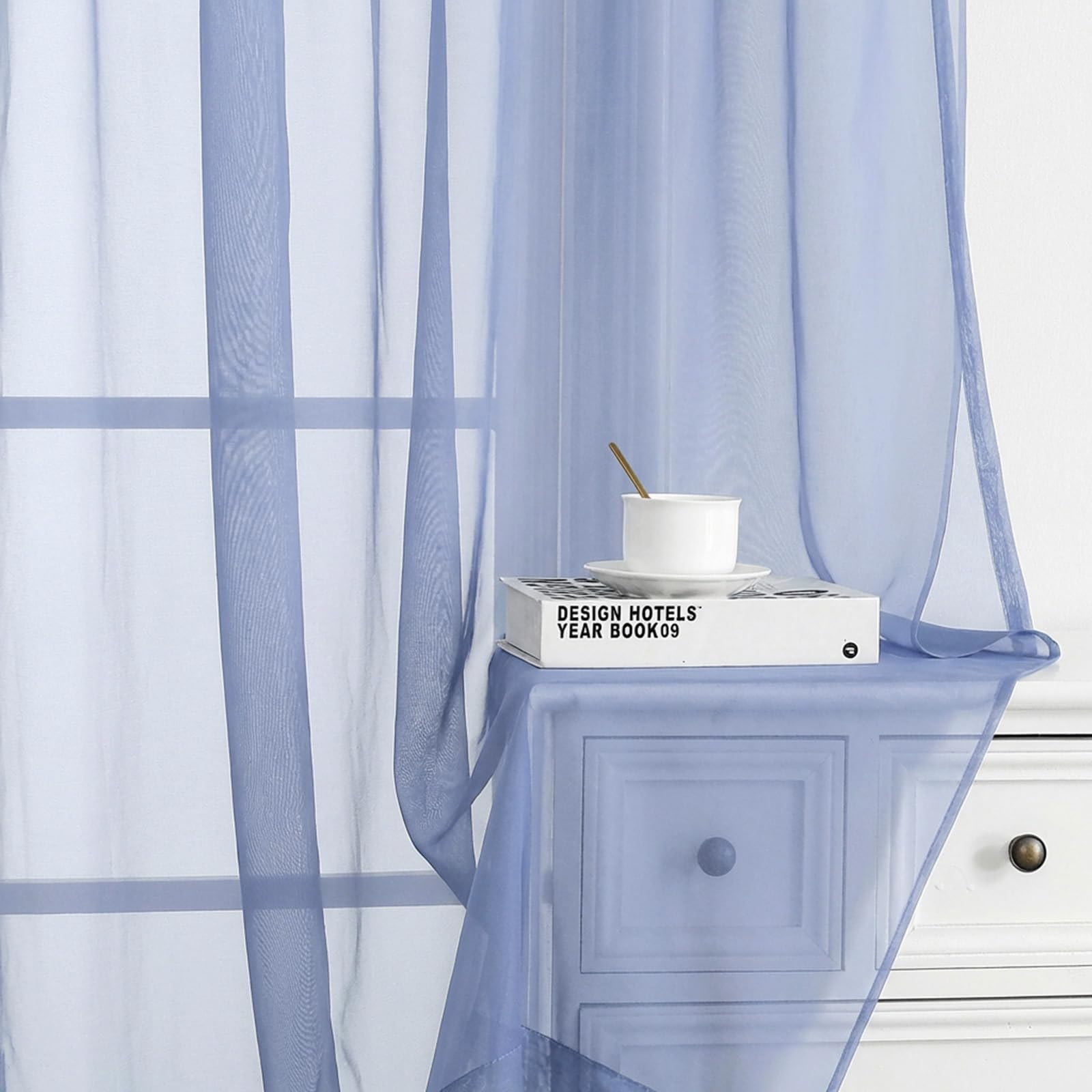Sheer Curtains 108 Inch Length 2 Panels Set (2 Count)