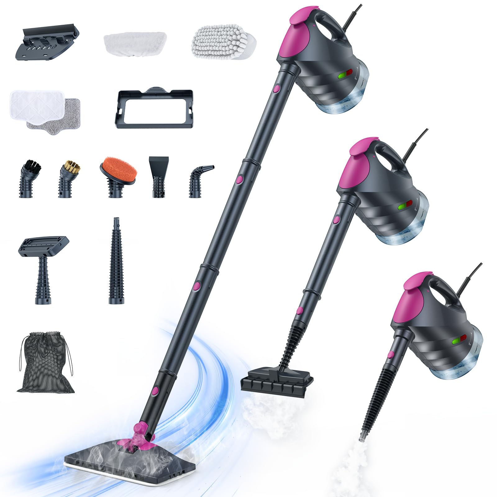 10-in-1 Steam Cleaner, Steam Mop with Detachable Handheld Steamer for Home
