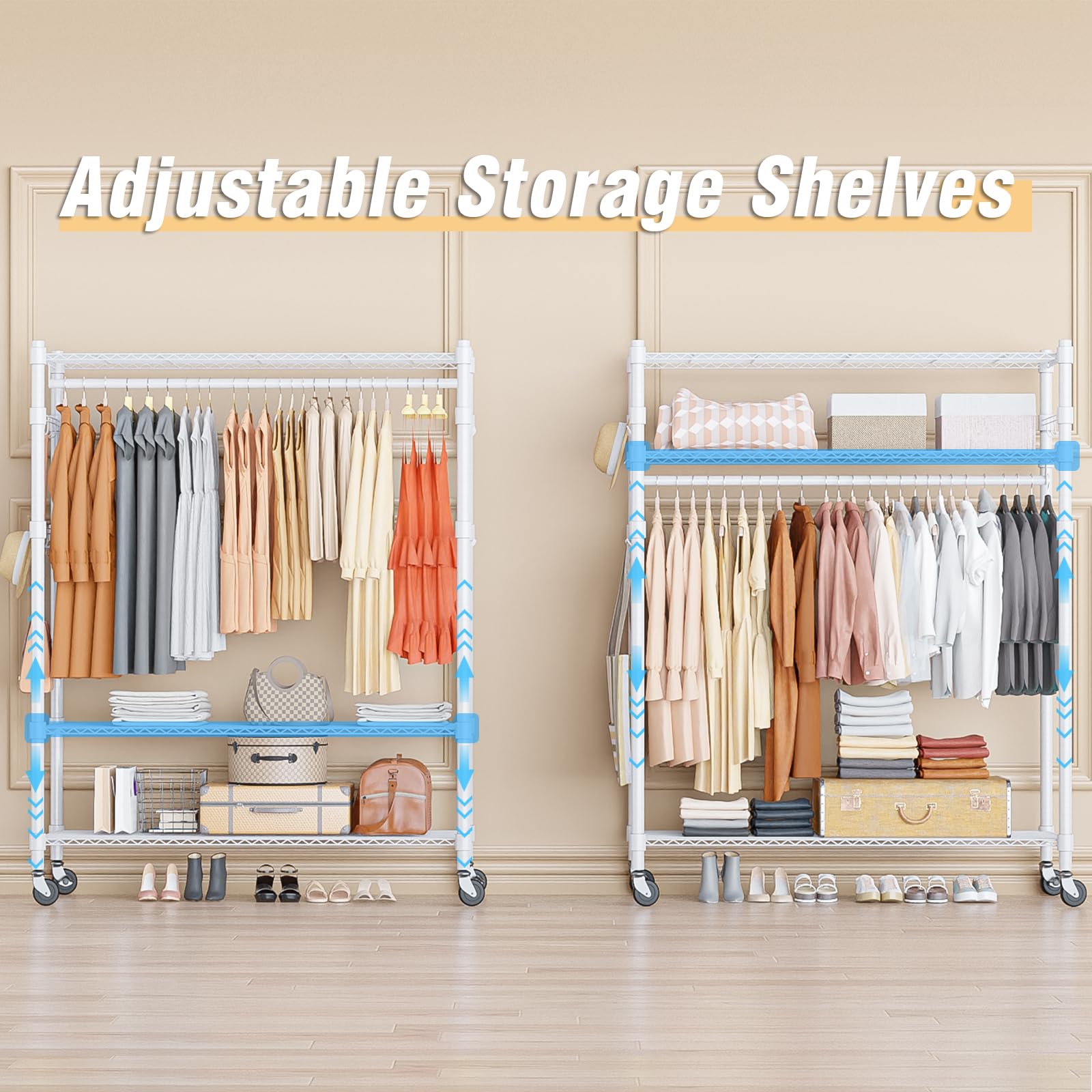 3 Tier Garment Rack with Wheels