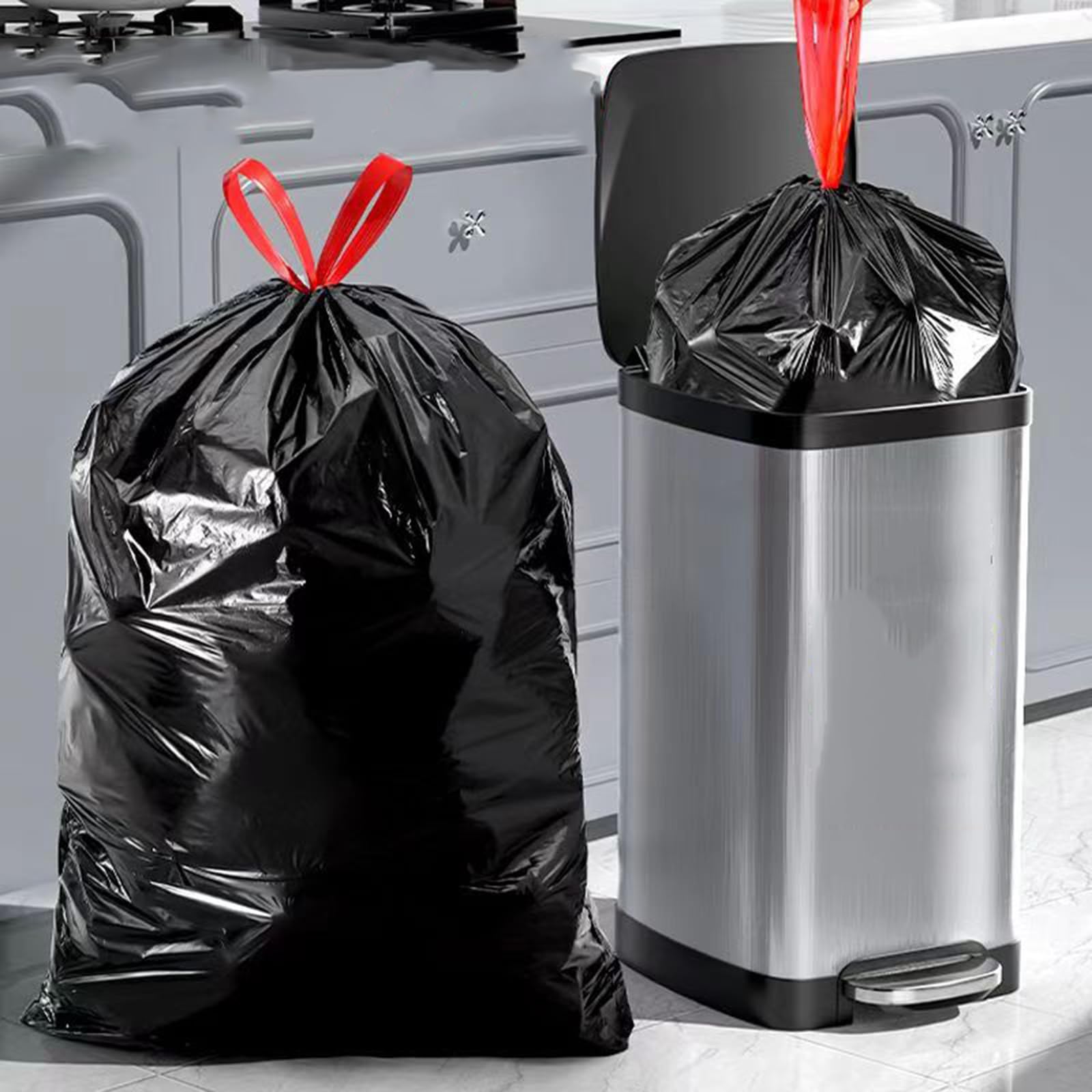 16 18 Gallon Black Drawstring Trash Bags (60 Count)