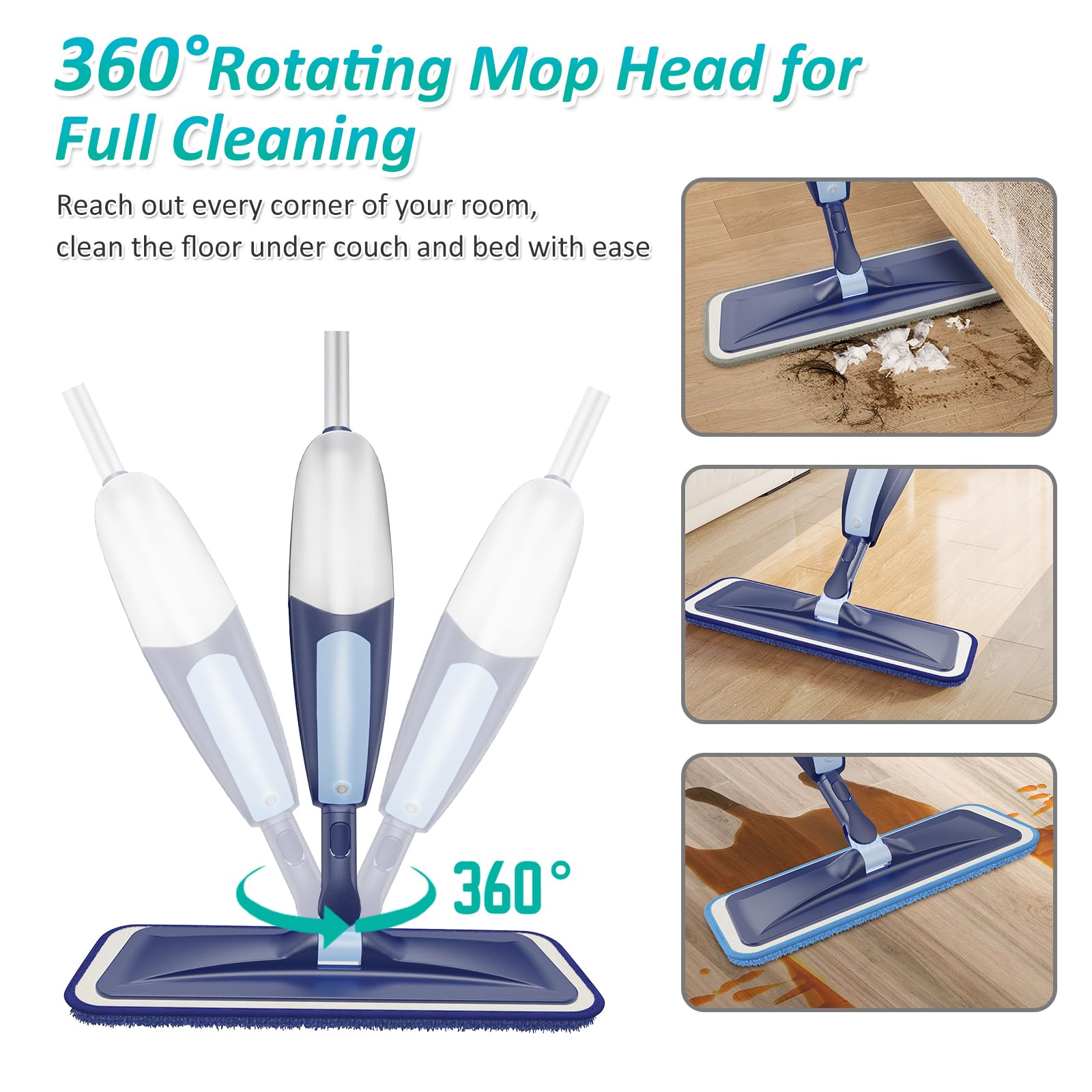 Spray Mops for Floor Cleaning Microfiber Wood Floor Mop