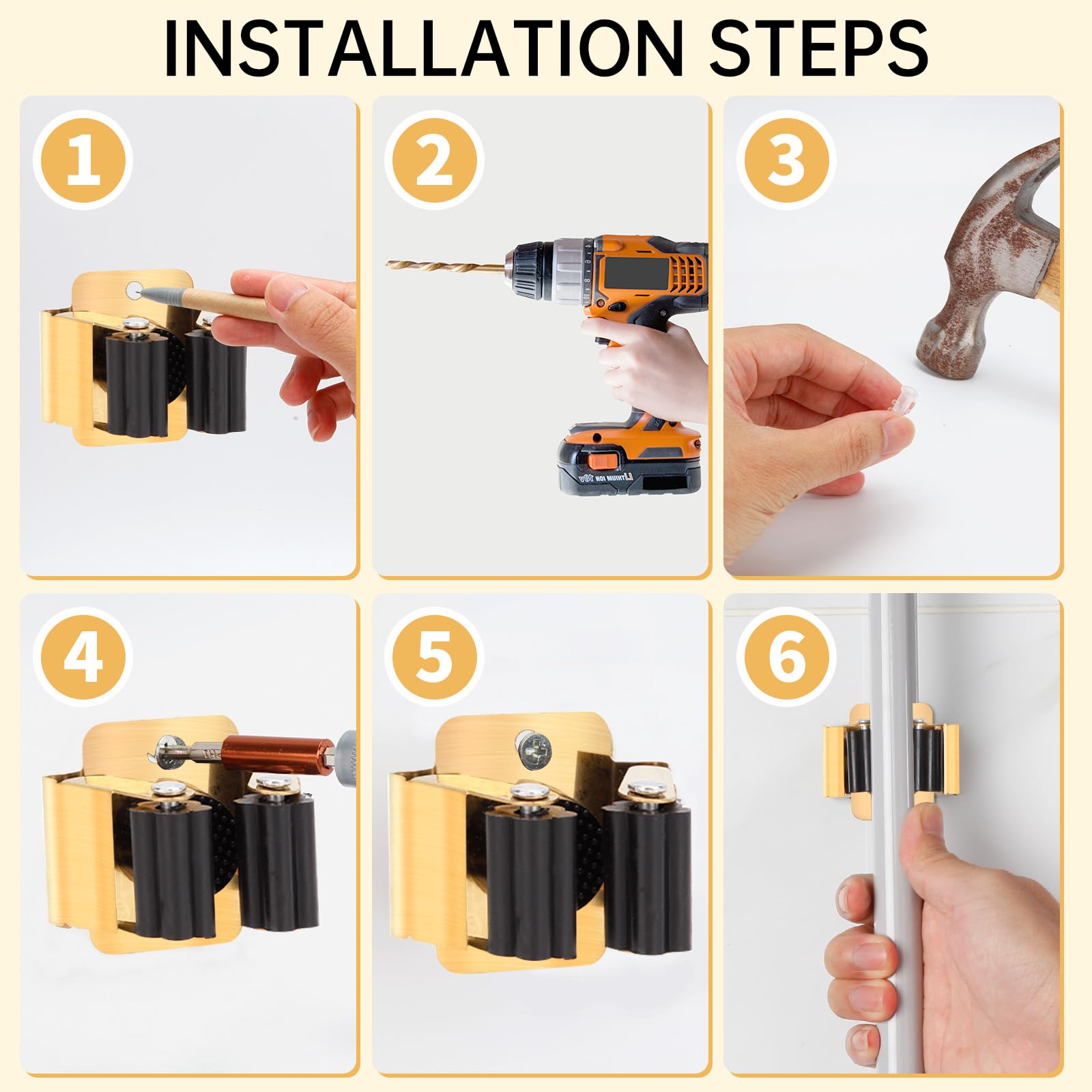 4pcs Anti Slip Broom and Mop Holder (6.08 Ounce)