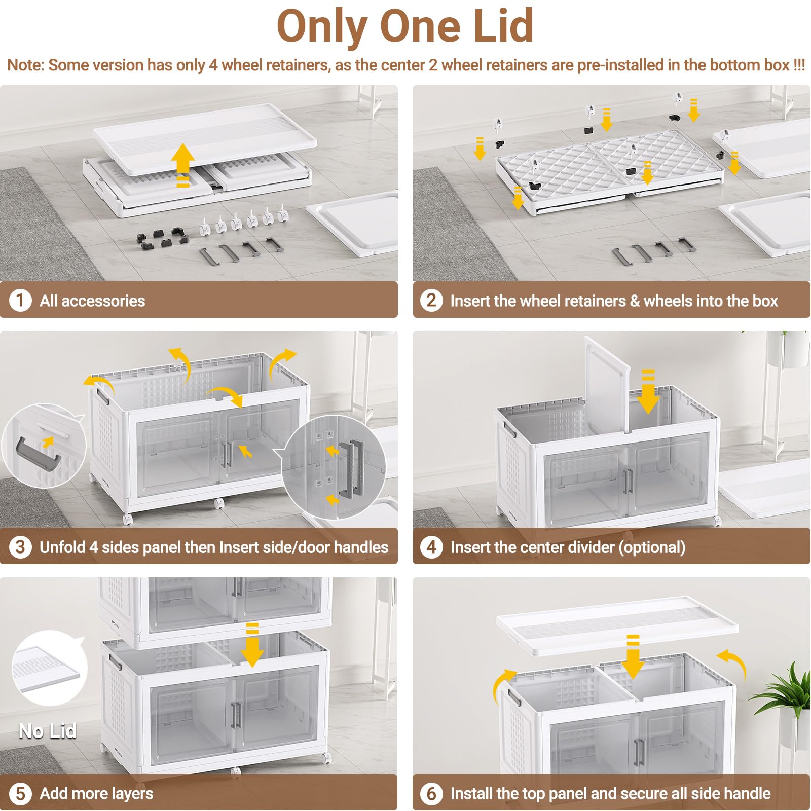 600 Qt Stackable Storage Bins Foldable Cabinet (3 Count)