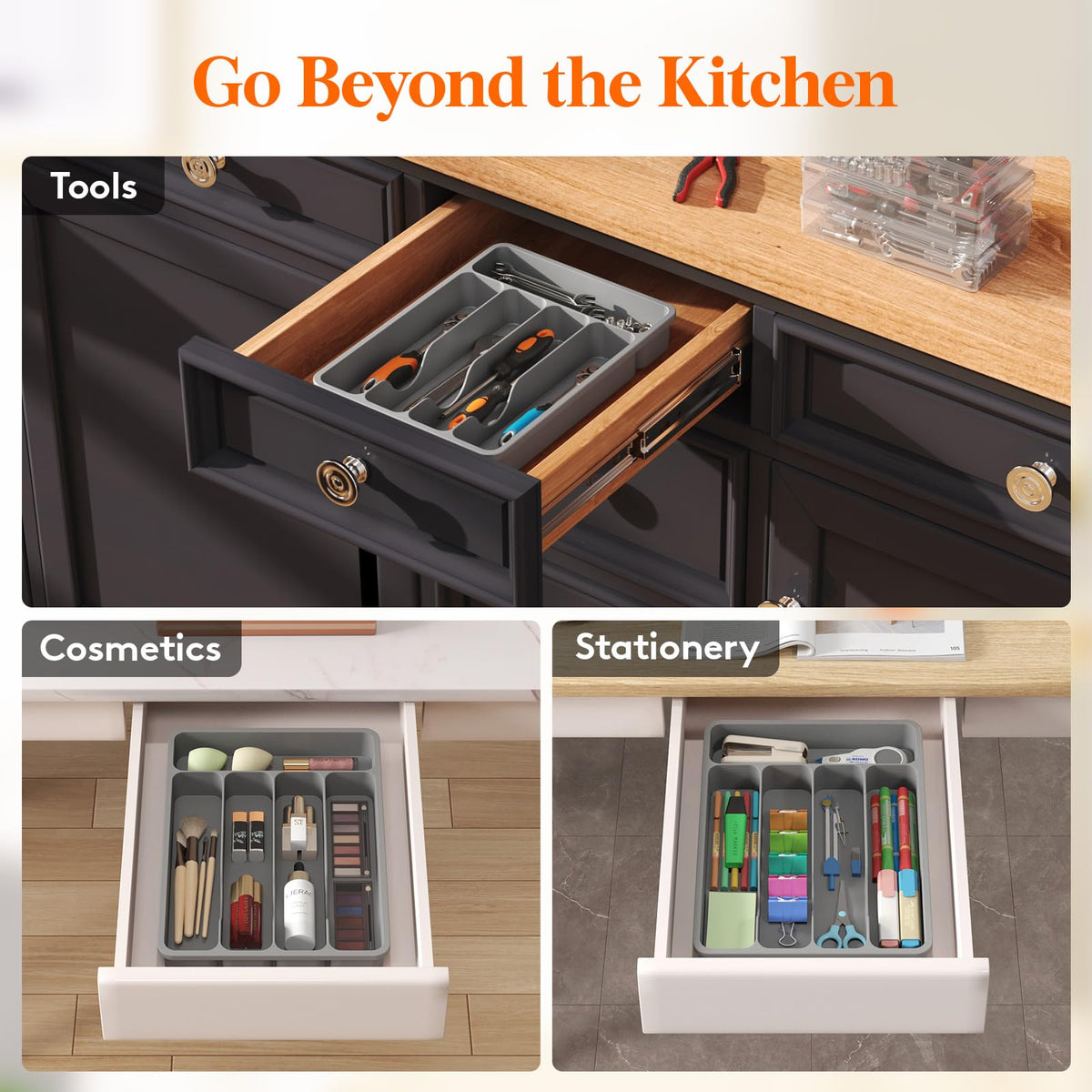 Silverware Drawer Organizer Tray