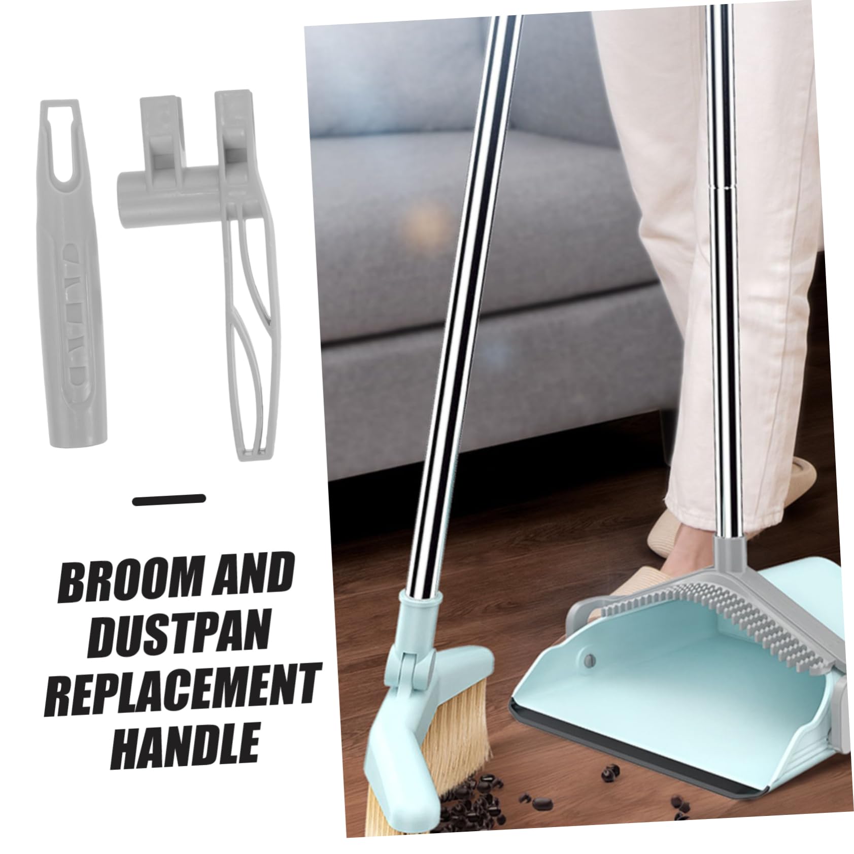 Broom Handle Grip Replacement for Dustpan and Sweeping Tools Easy to Install Plastic Rod Accessories Compatible with Household Brooms and Dusters Convenient Detachable Design