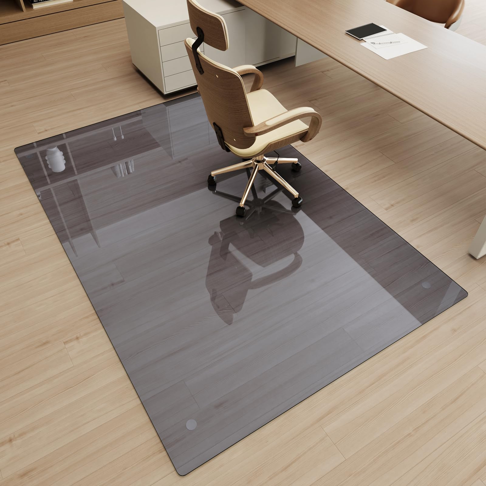 Tempered Glass] 40" x 60" Glass Office Chair Mat for Carpet