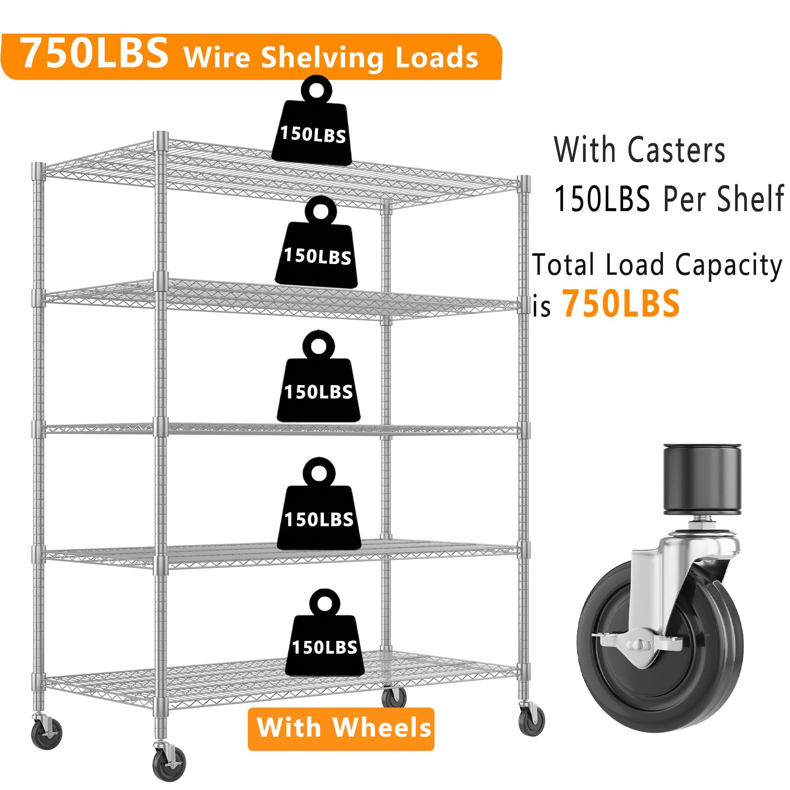 60" W Storage Shelves (5 Count)