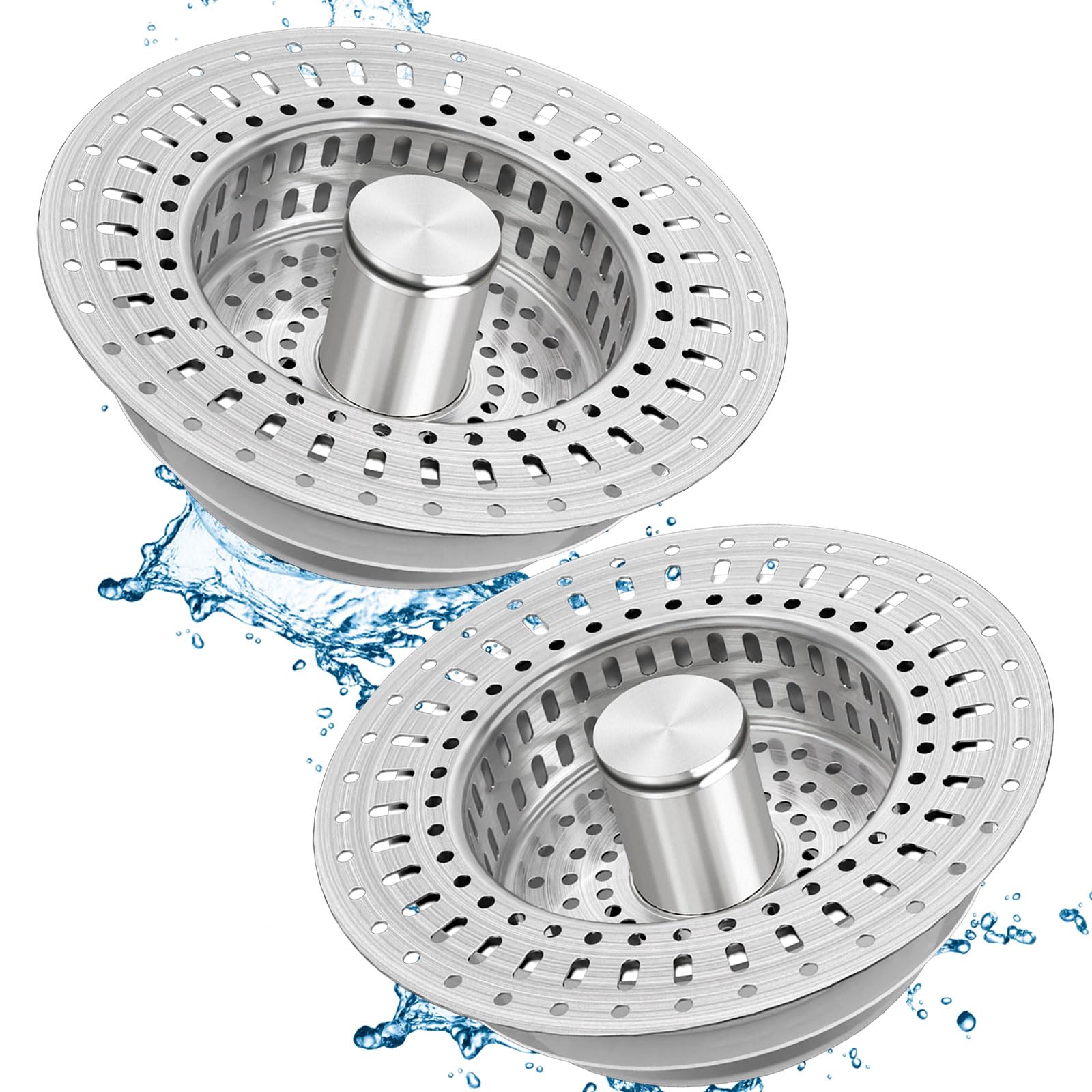 Upgraded 3 in 1 Kitchen Sink Drain Filter (2 Count)