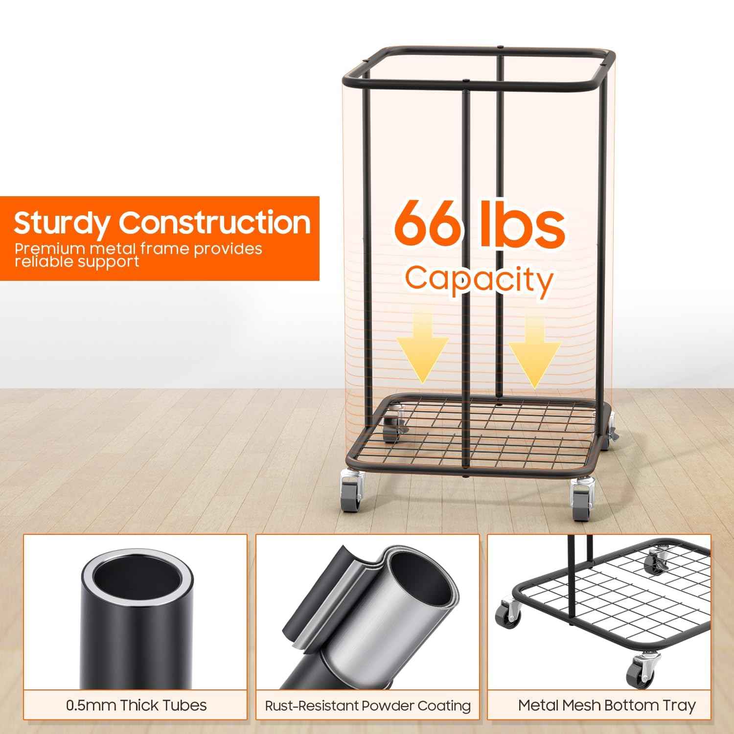 Laundry Hamper with Wheels (99.68 Ounce)