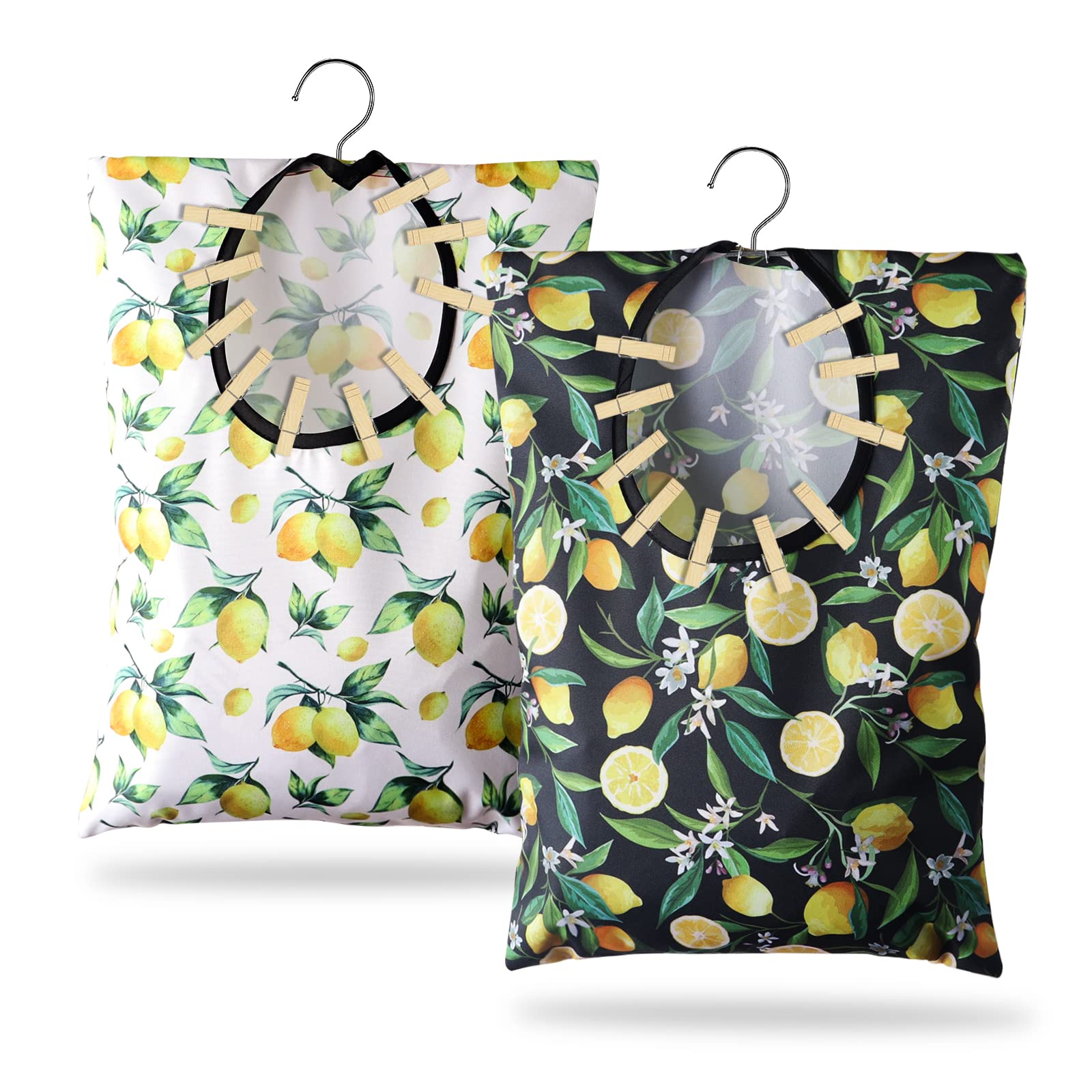 2 Pcs Lemon Clothespin Bag With Hanging Hook (2 Count)