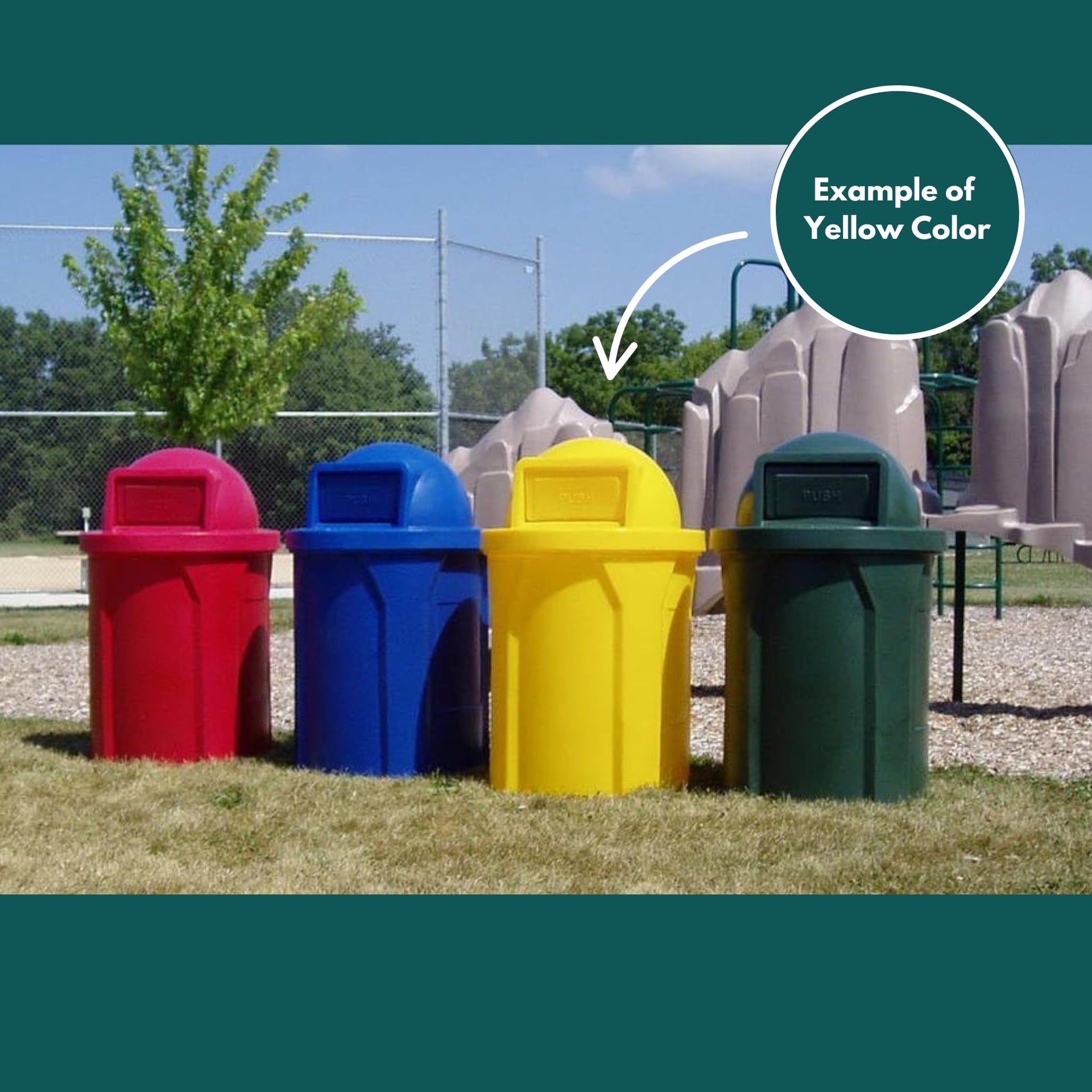 Campus Collection 42 Gallon Plastic Commercial Garbage Can with Push Lid