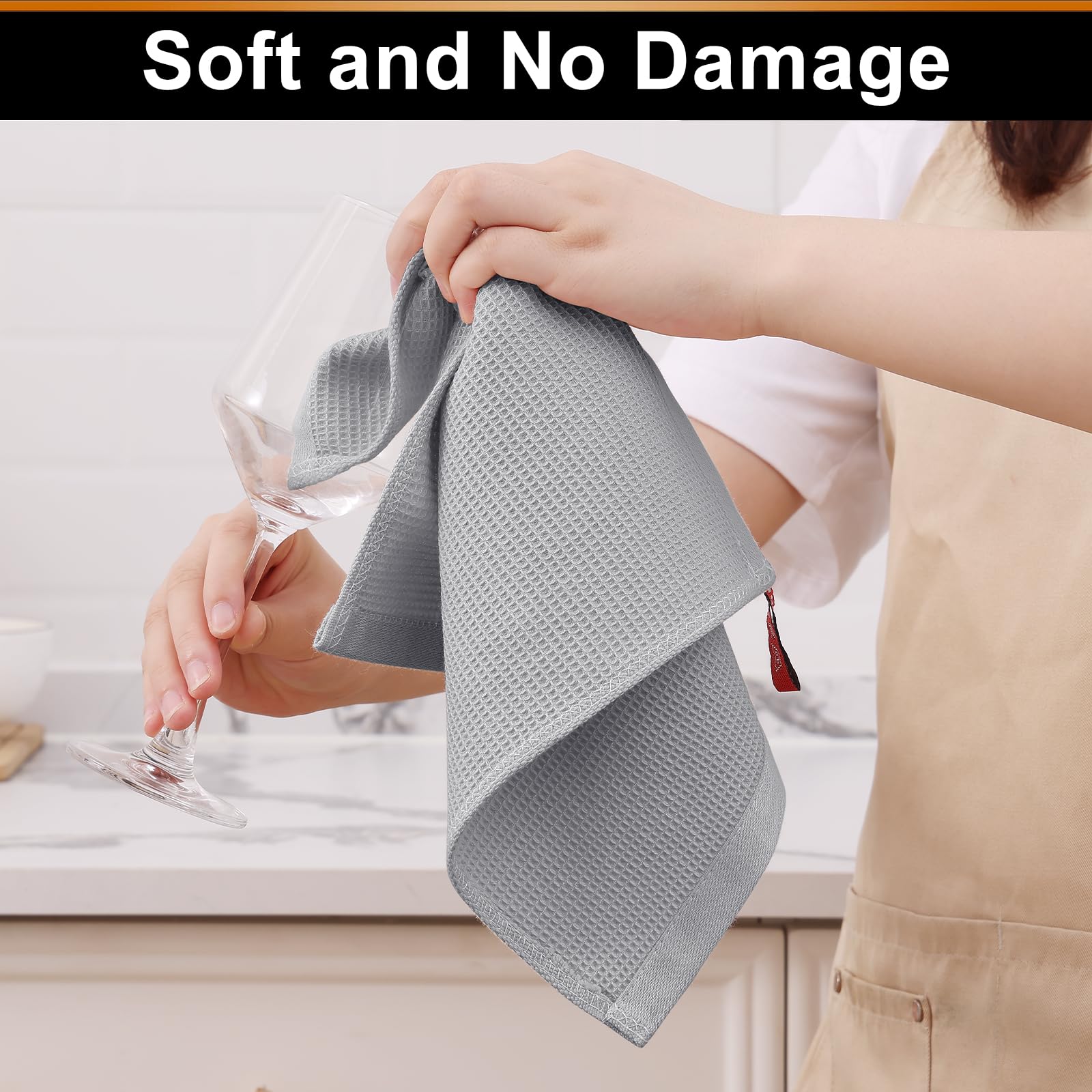 100% Cotton Waffle Weave Dish Cloths (6 Count)