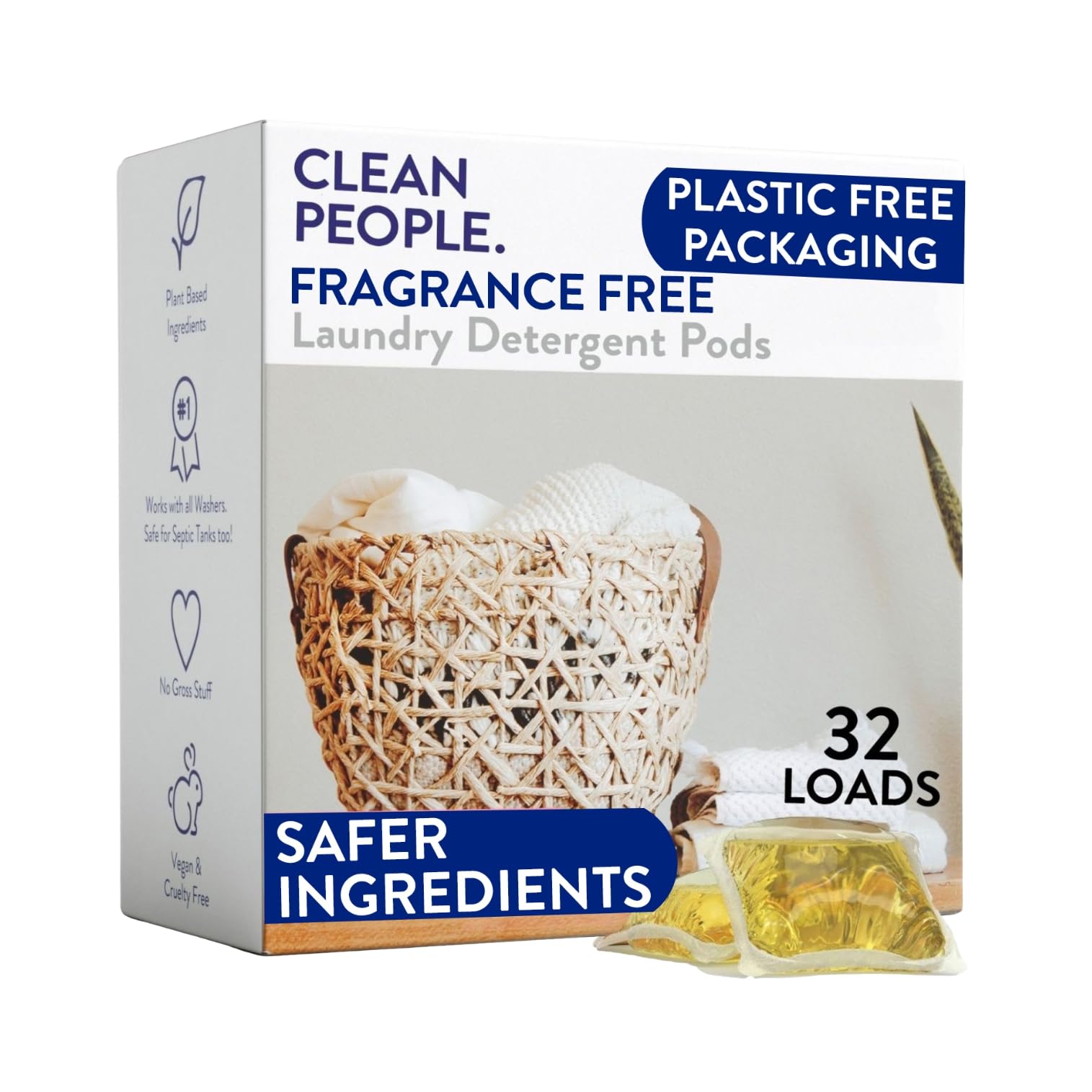 Fragrance Free Laundry Detergent Pods (32 Count)