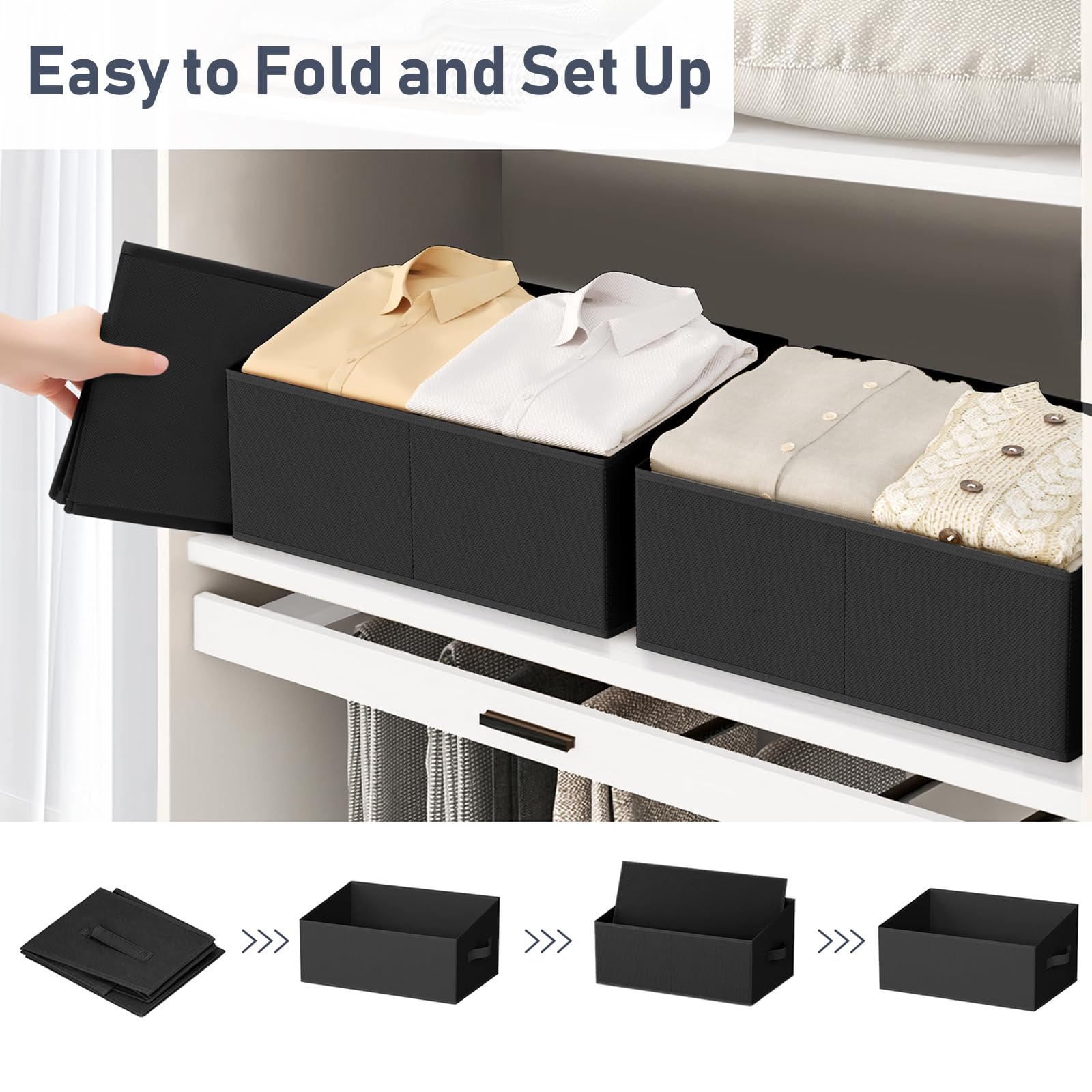 Closet Storage Bins 8 Pack (8 Count)