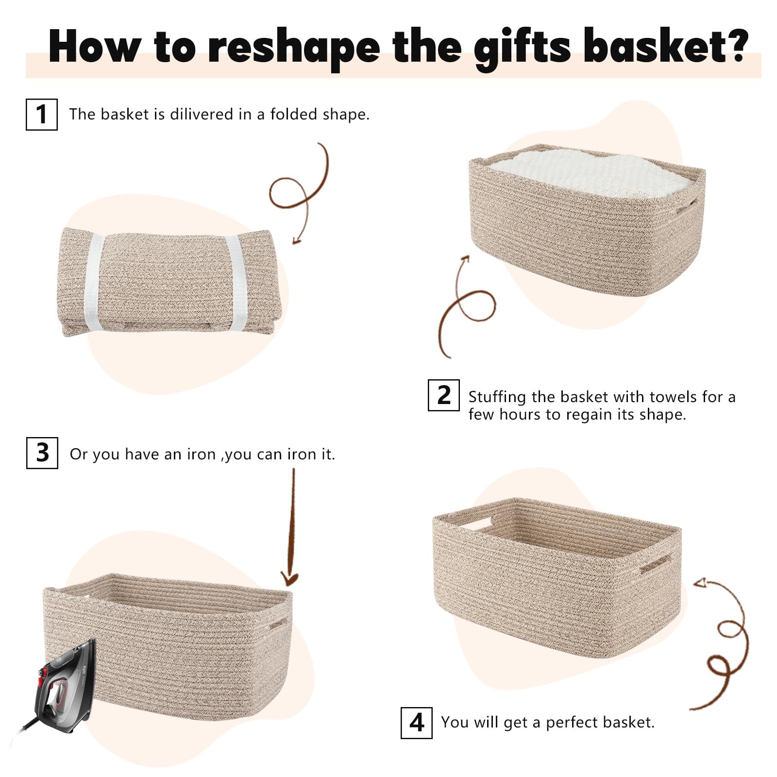 Storage Basket for Shelves (2 Count)