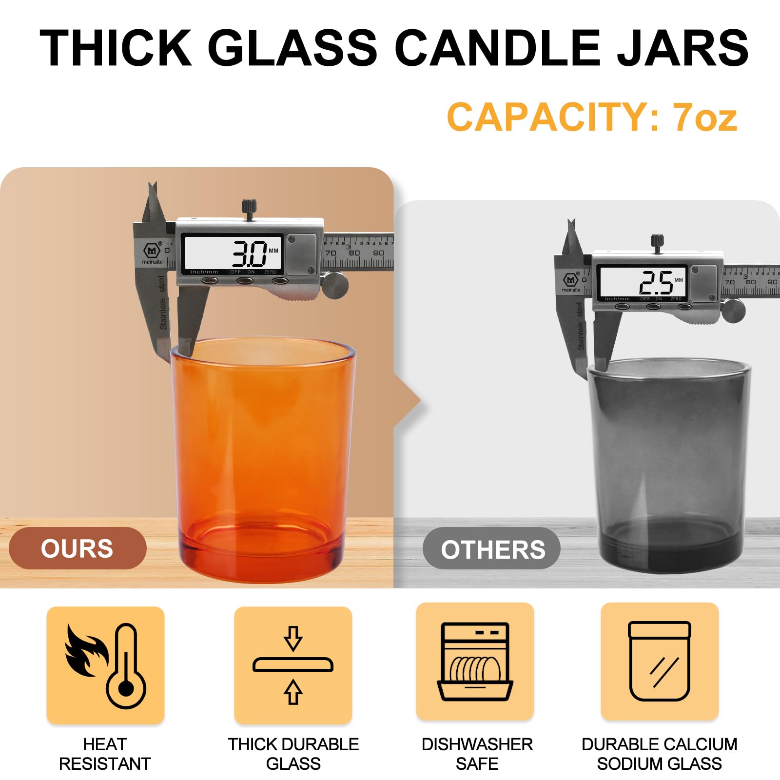 Thick Candle Jars for Making Candles 12 Pcs (12 Count)