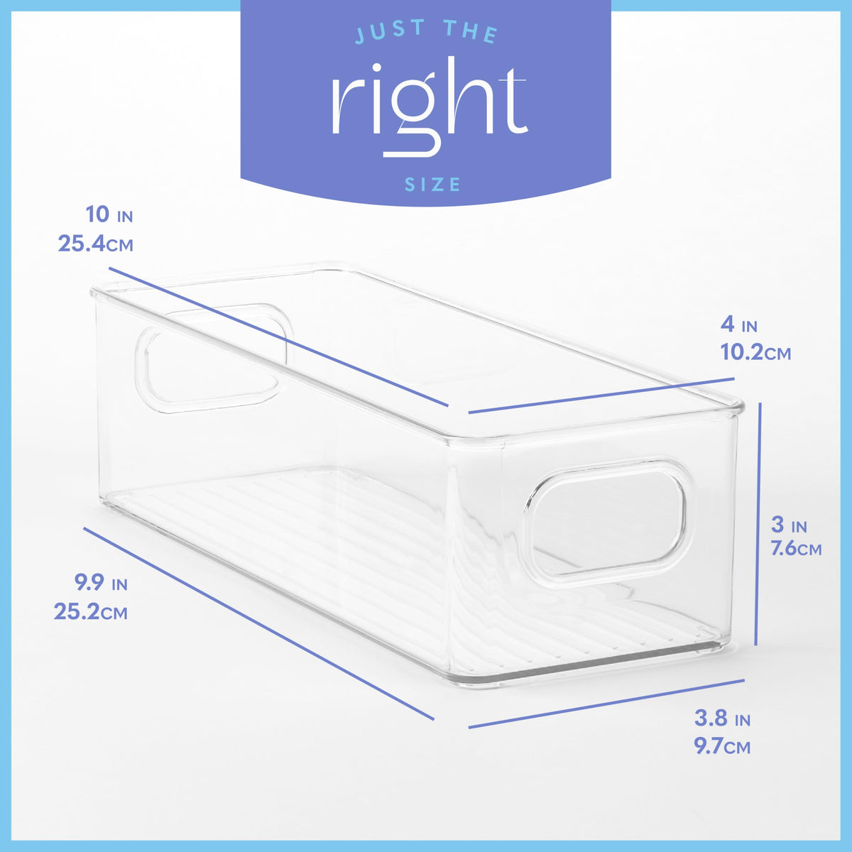 Plastic Food Storage 8 Pack Clear Container Bin with Handles for Organizing Kitchen (8 Count)