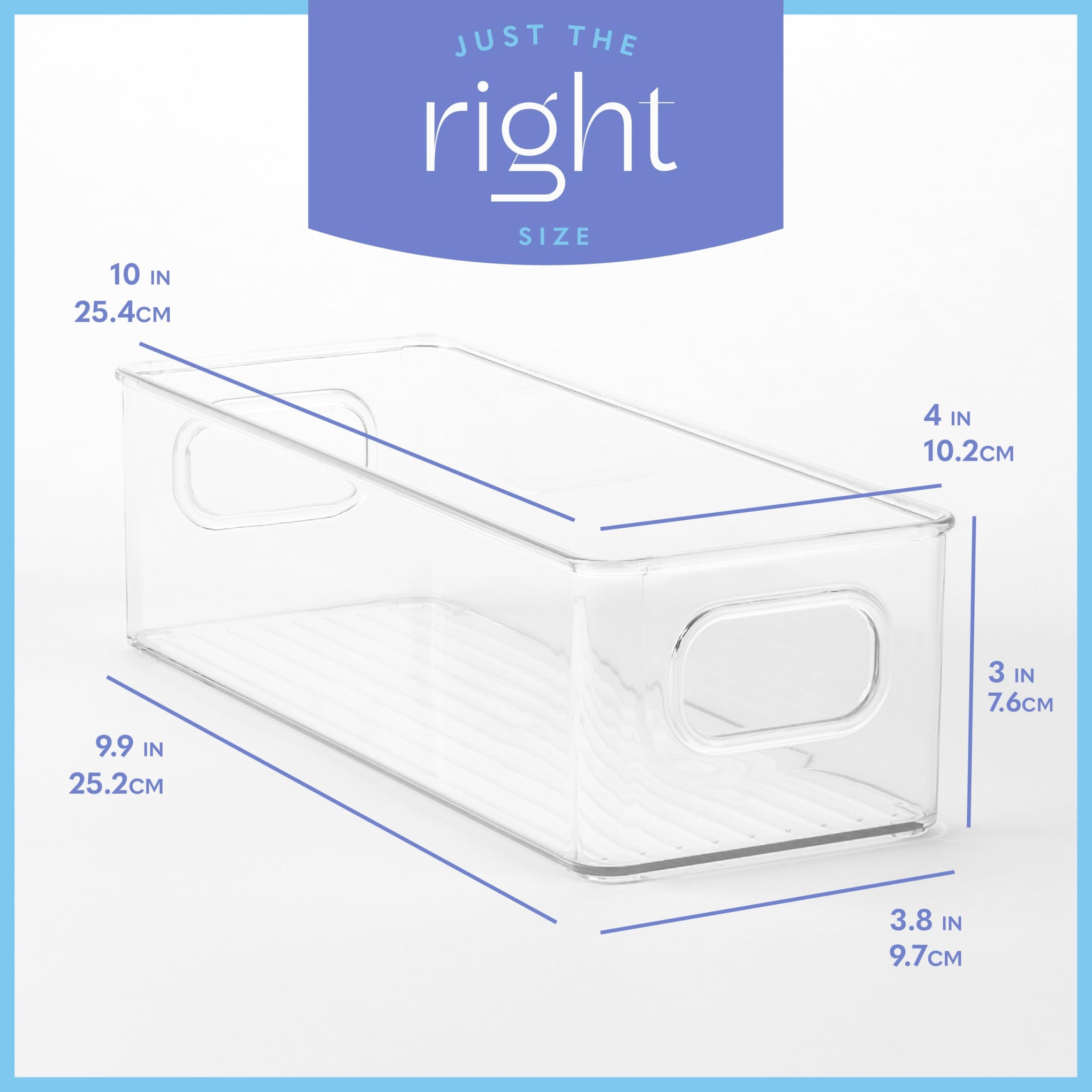 Plastic Food Storage Clear Container 2 Pack Bin with Handles for Organizing Kitchen (2 Count)