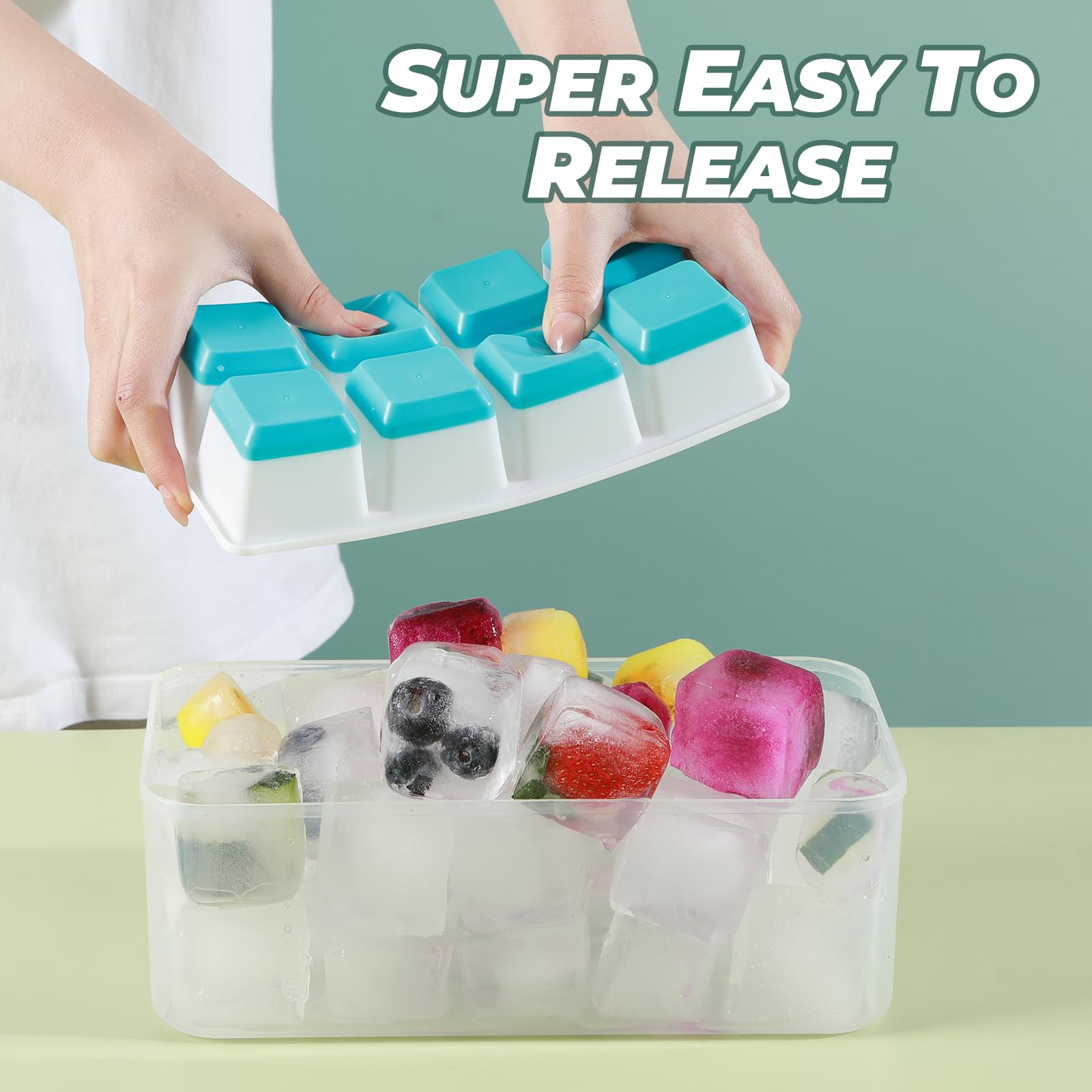 Large Ice Cube Trays with Lid (2 Count)