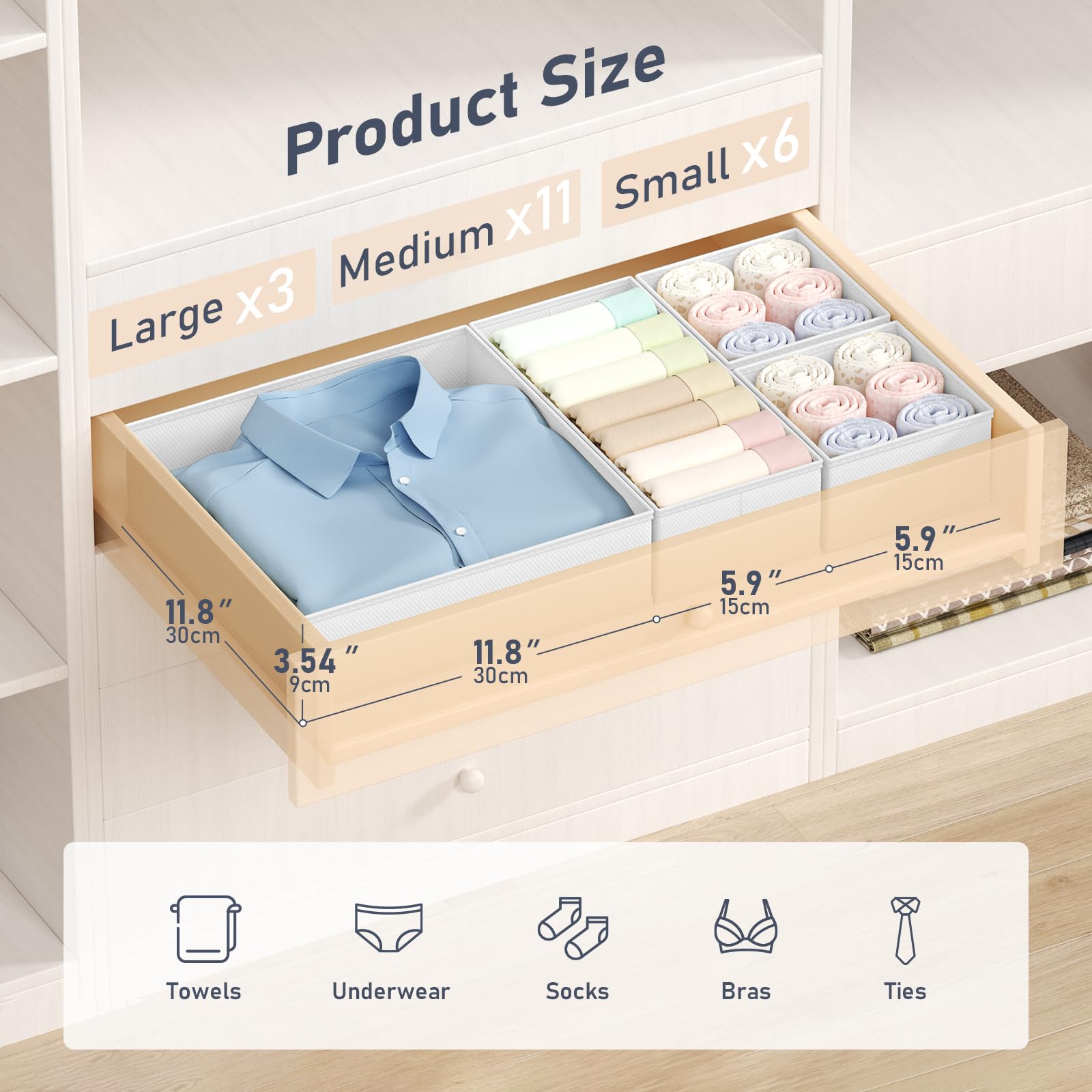 Drawer Organizer Clothes (20 Count)