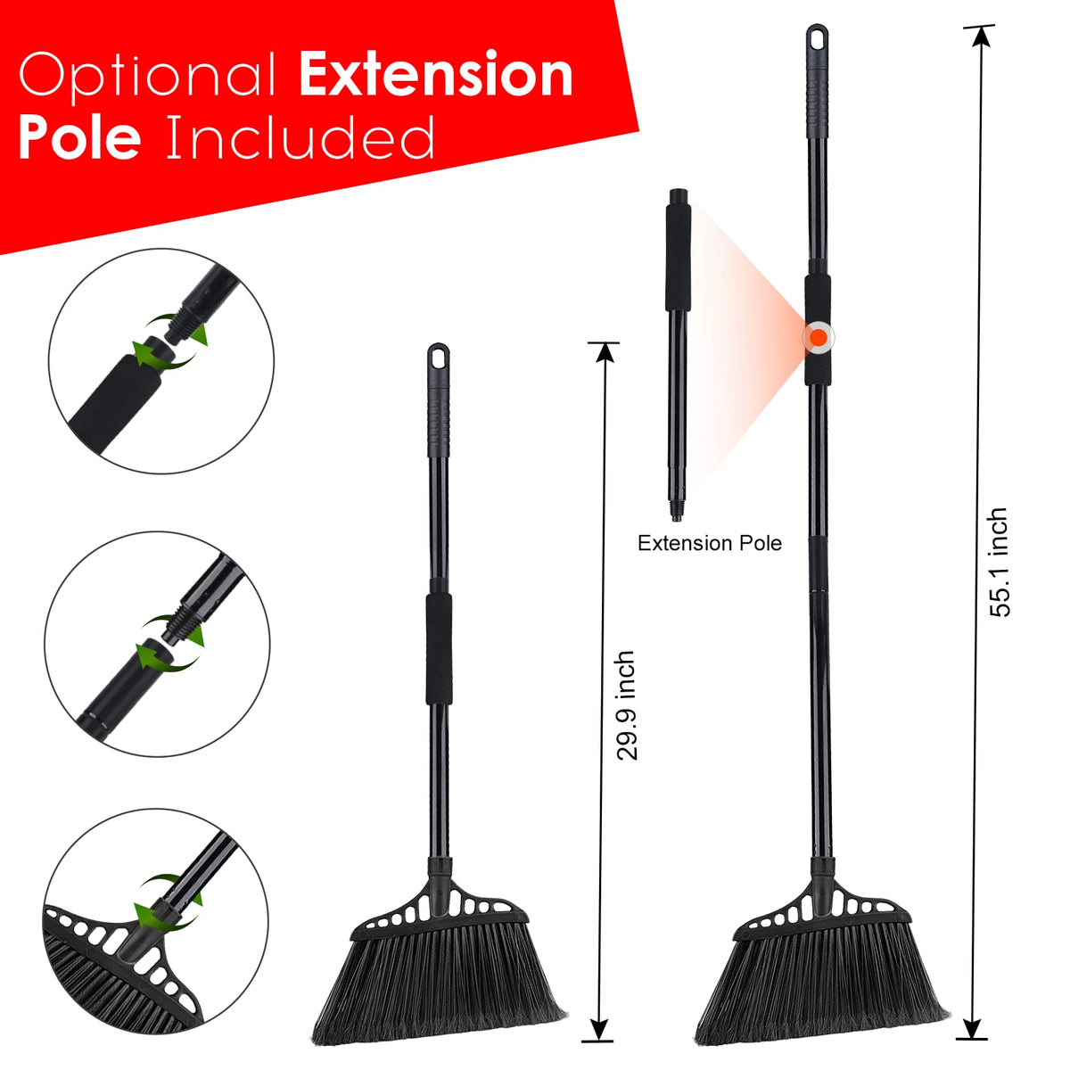 3 Pack Heavy Duty Broom