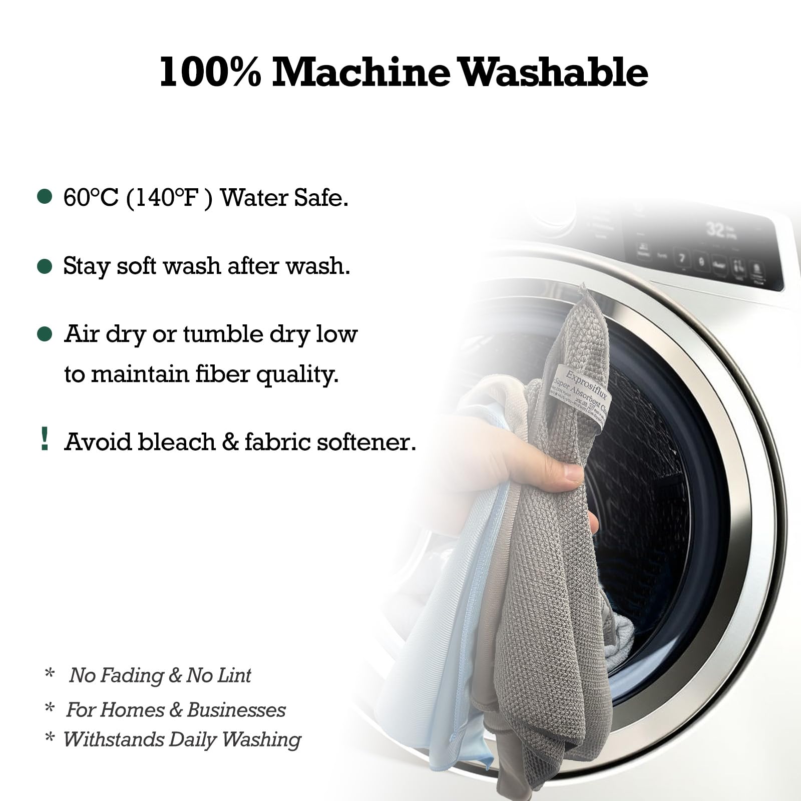 3 Pack Microfiber Glass Cleaning Cloths for Windows & Mirrors (3 Count)
