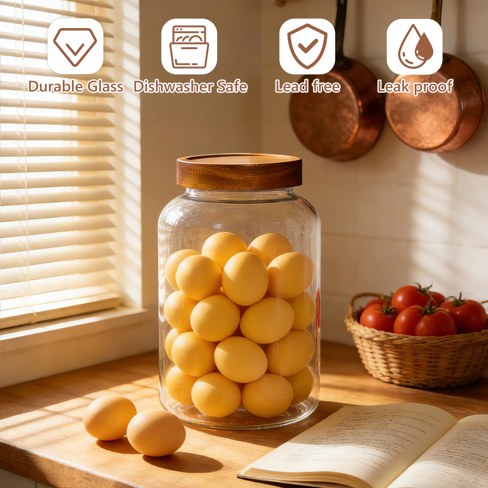 1 Gallon Glass Jars w (2 Count)