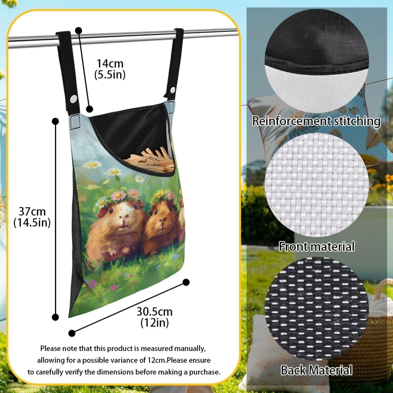 Guinea Pig Clothespin Bag Space