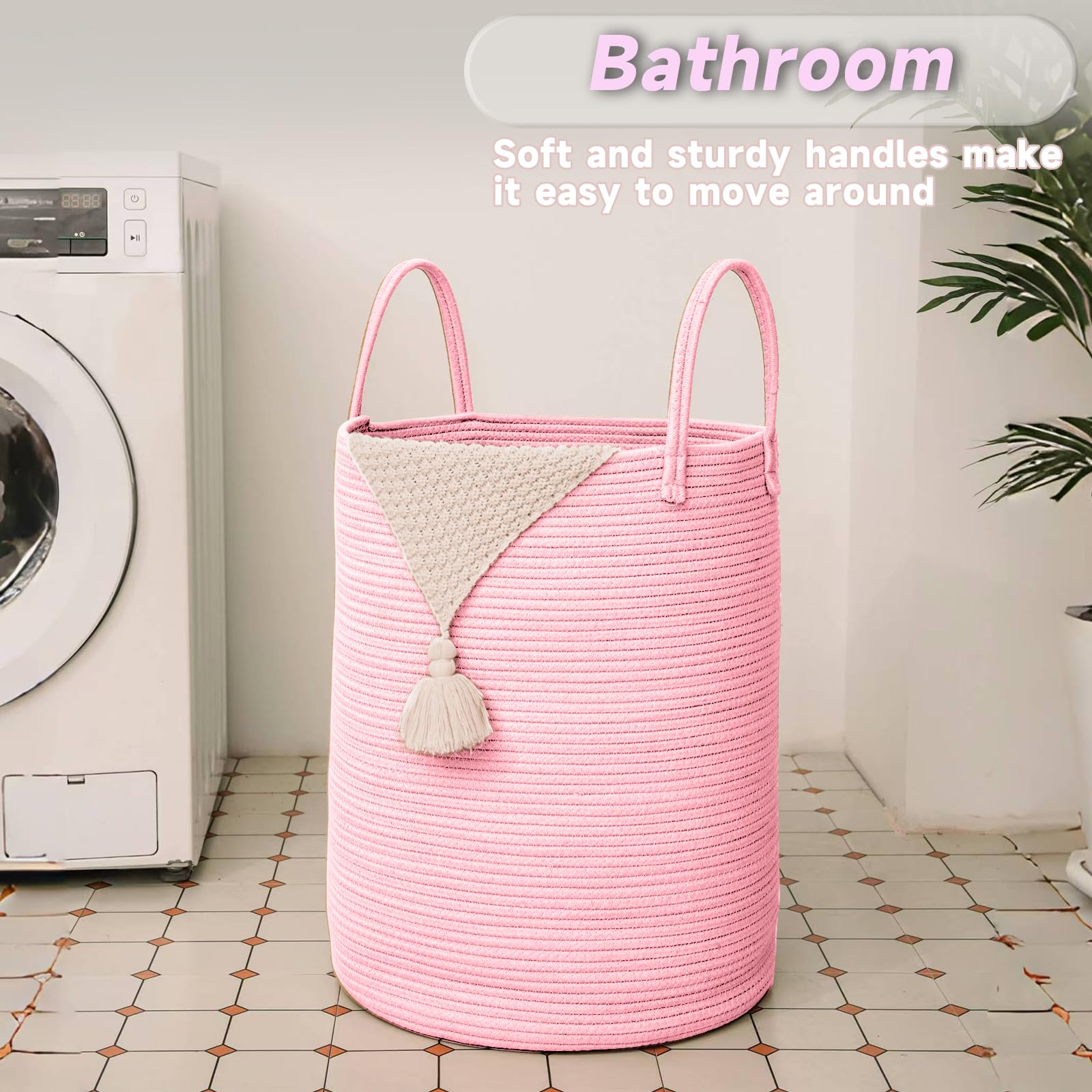 80L Cotton Rope Laundry Basket Hamper