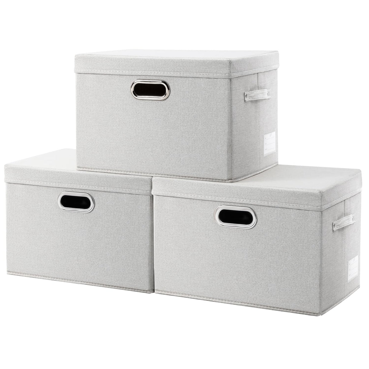 Large Collapsible Storage Bins with Lids [3 (3 Count)