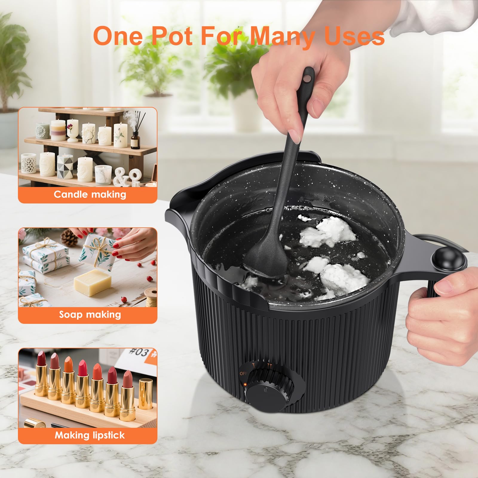 Candle Wax Melter with Pour Spout