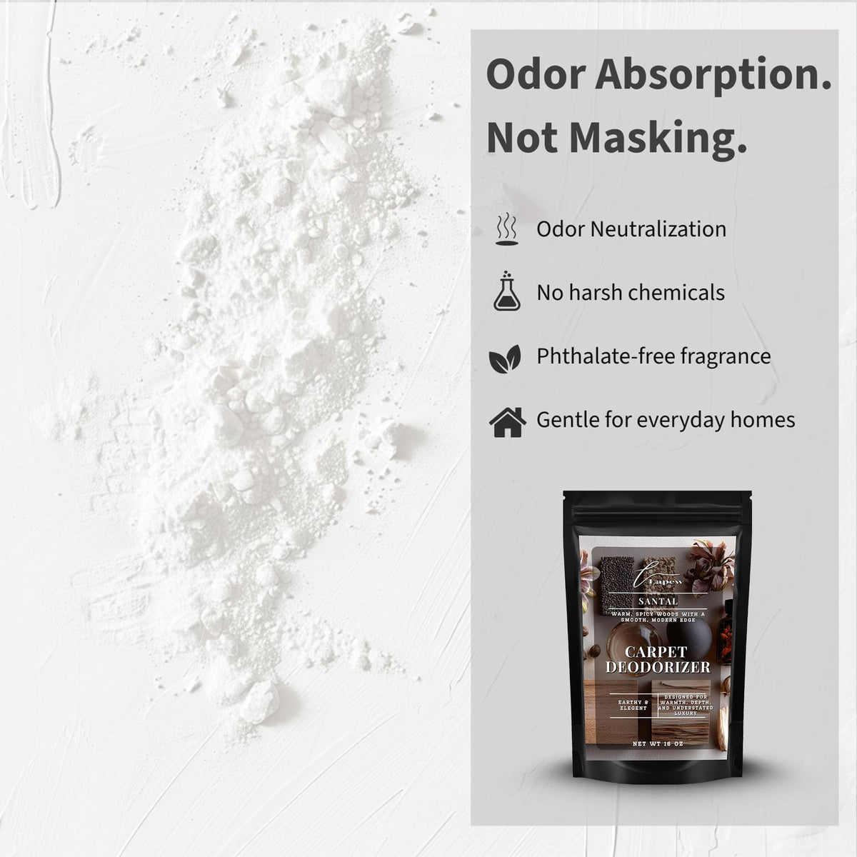 Santal Carpet Deodorizer Powder (16 Ounce)