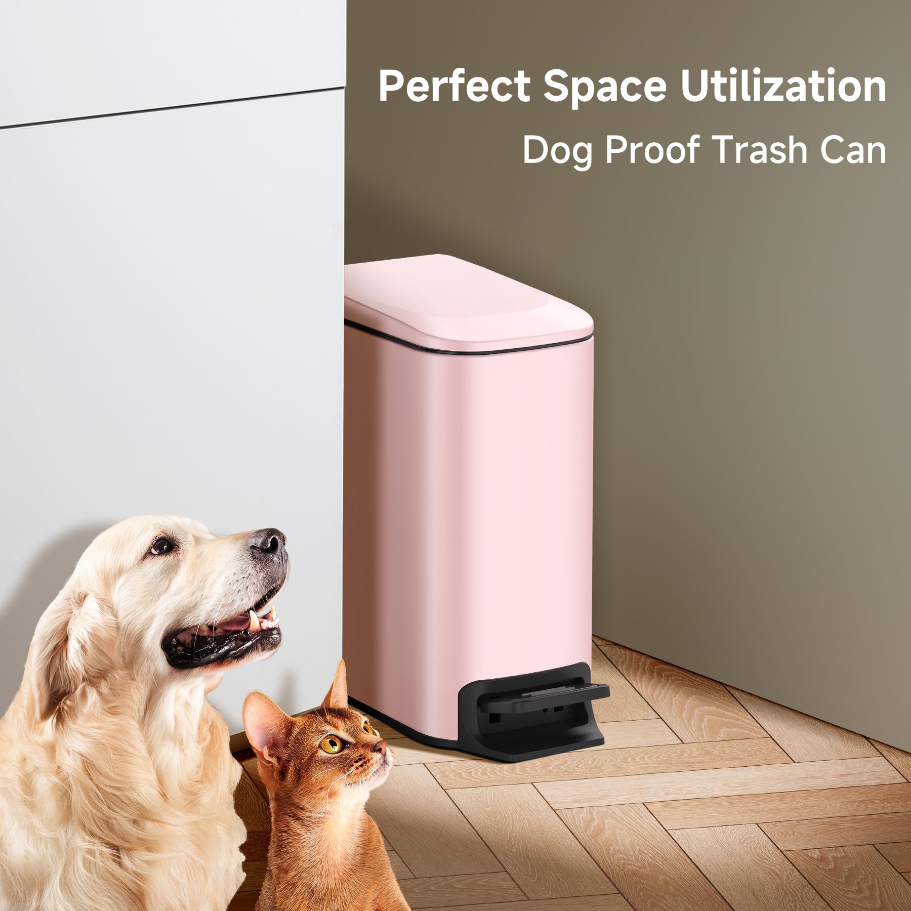 Small Bathroom Trash Can with Lid