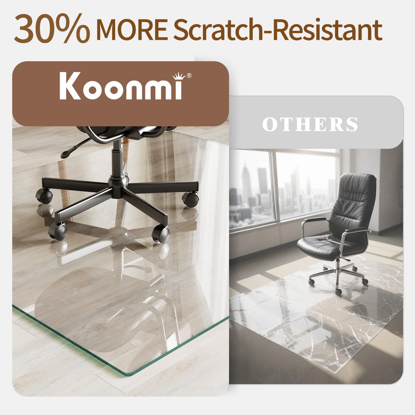 Tempered Glass Chair Mat 36"x50"