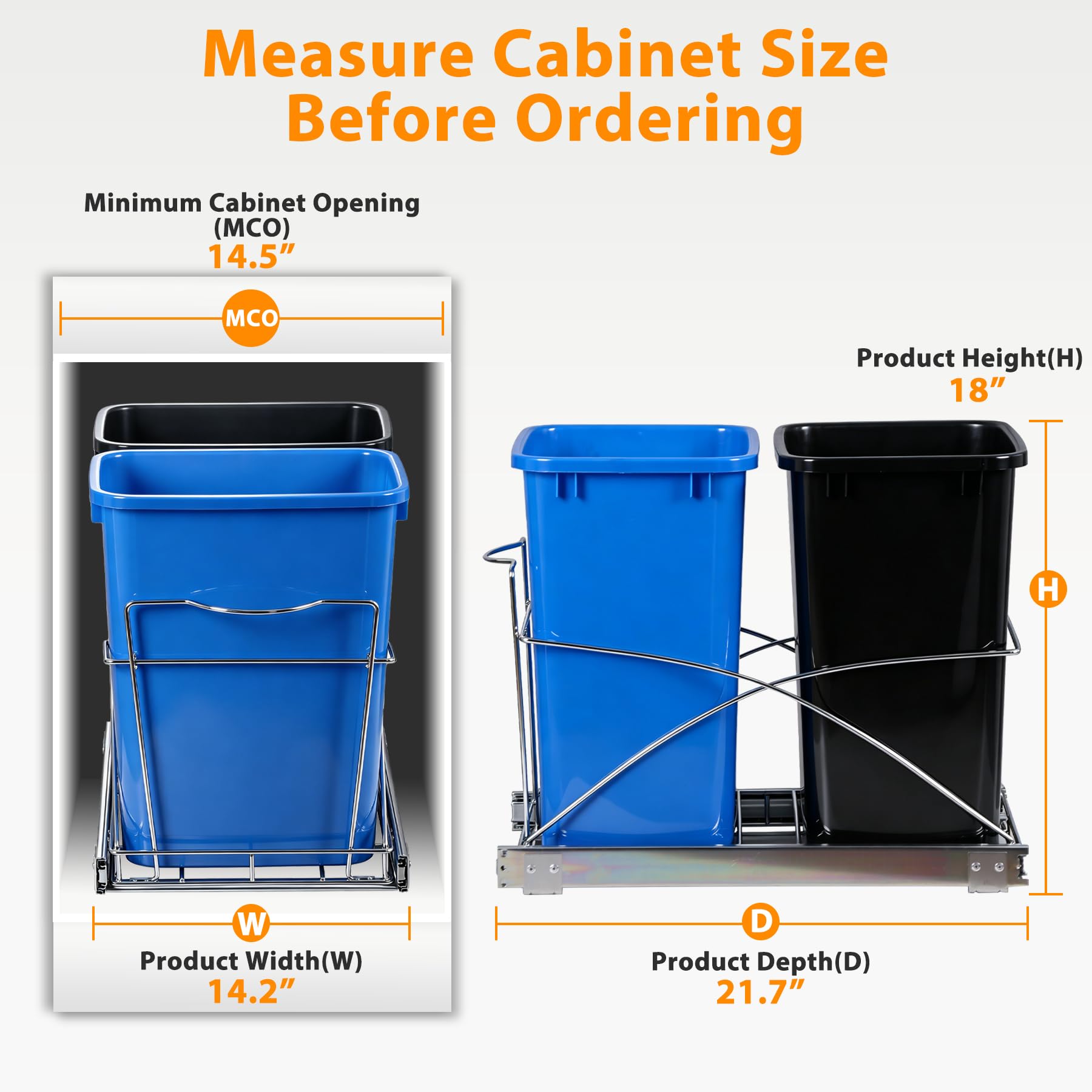 Double Pull Out Trash Can for Kitchen Cabinets 35