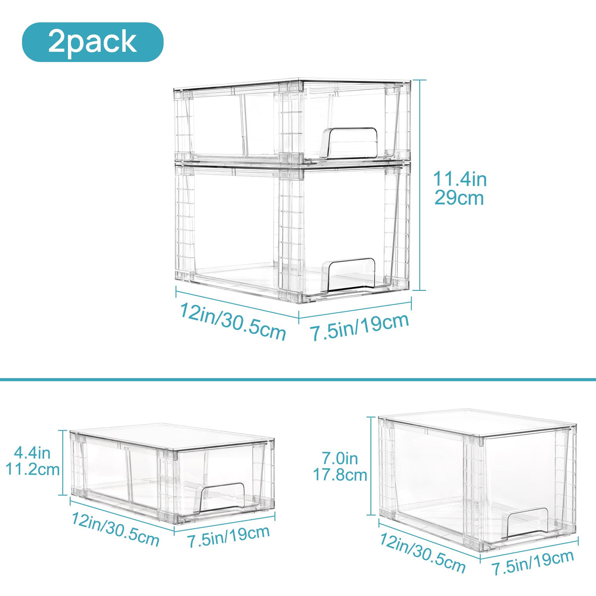 Clear Stackable Storage Drawers (8 Count)