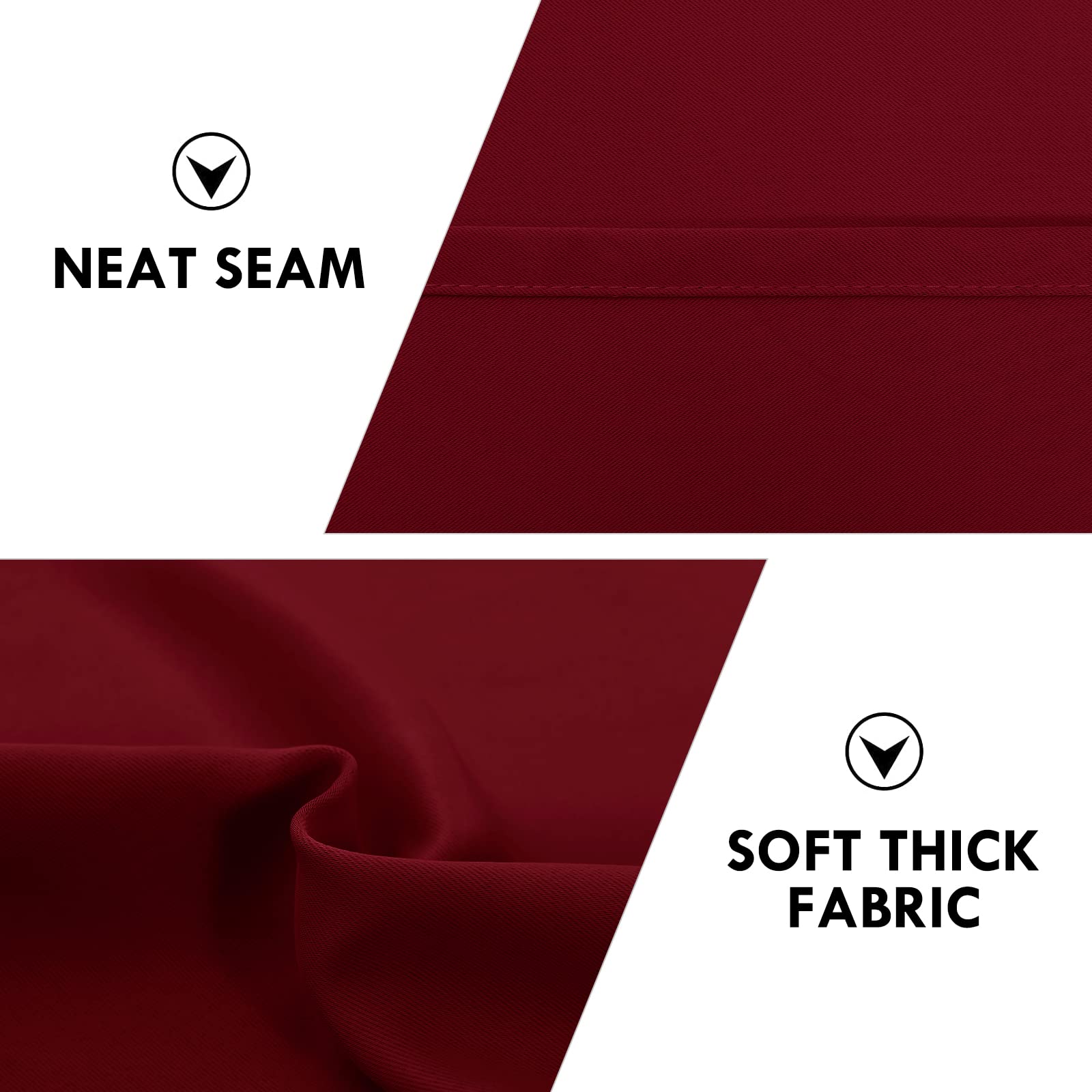 Short Blackout Curtains 60 x 36 Inch Long for Kitchen RV Bunk Burgundy