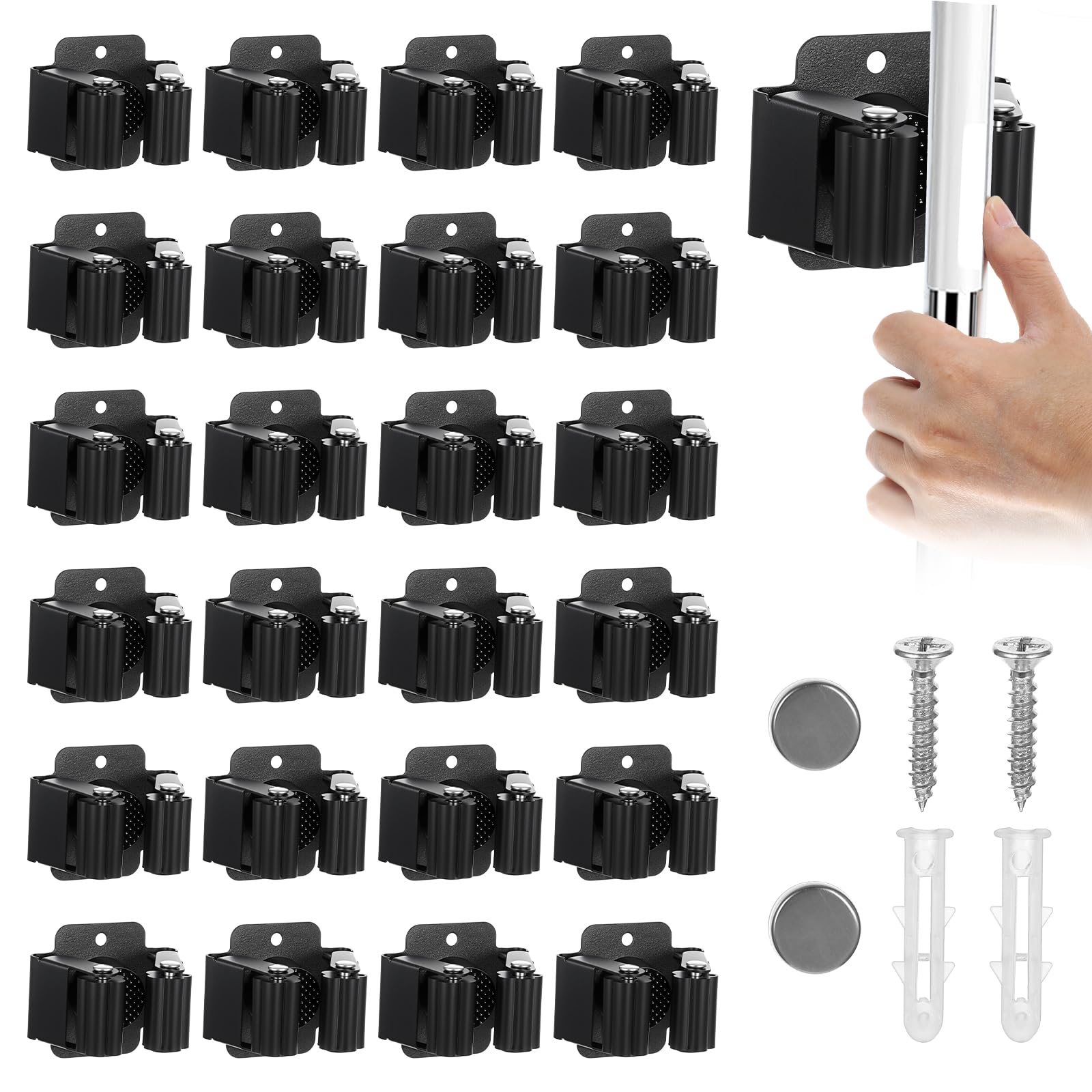 24 Pack Broom and Mop Holder Wall Mount (24 Count)