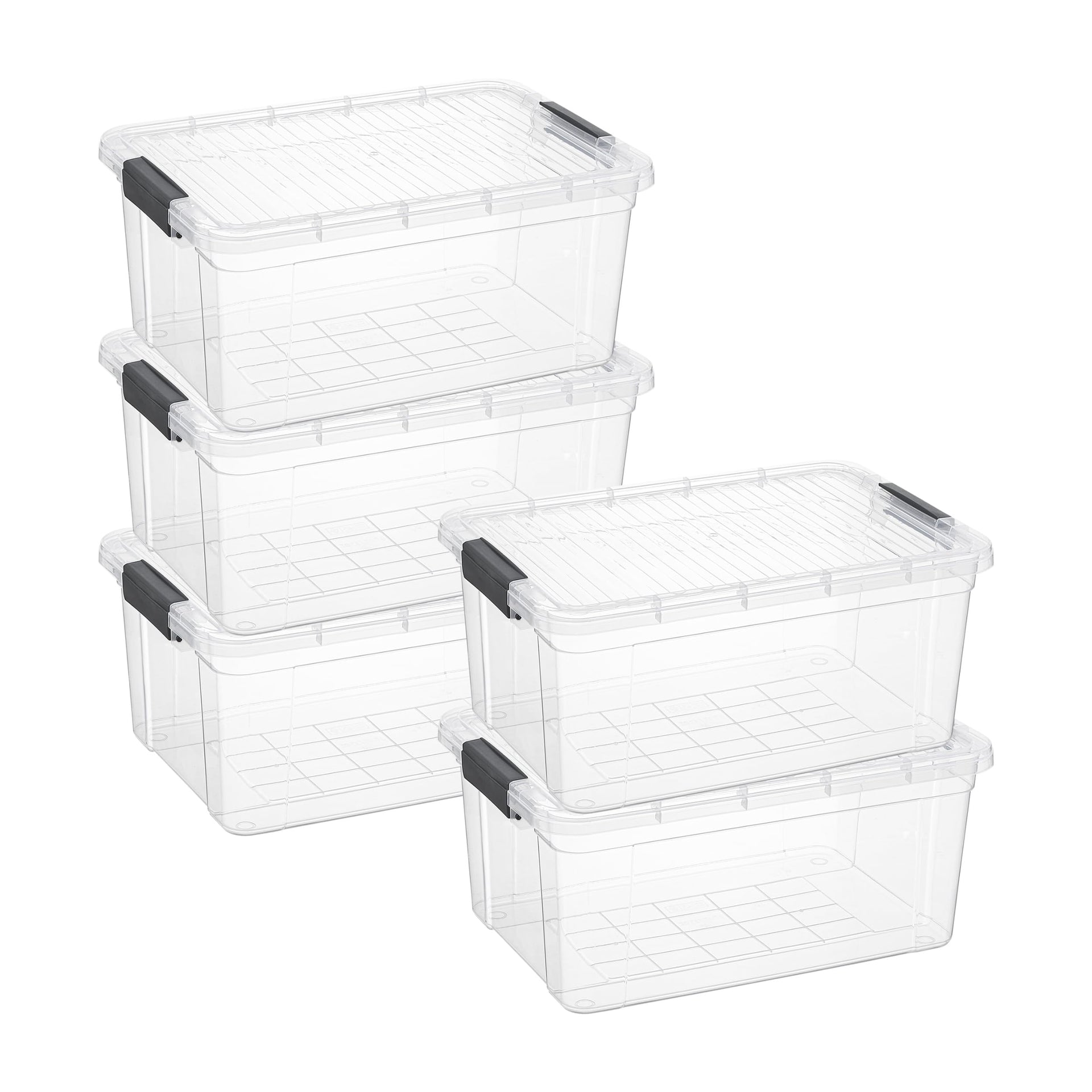 21 Quart Clear Plastic Storage Boxes with Lids (5 Count)