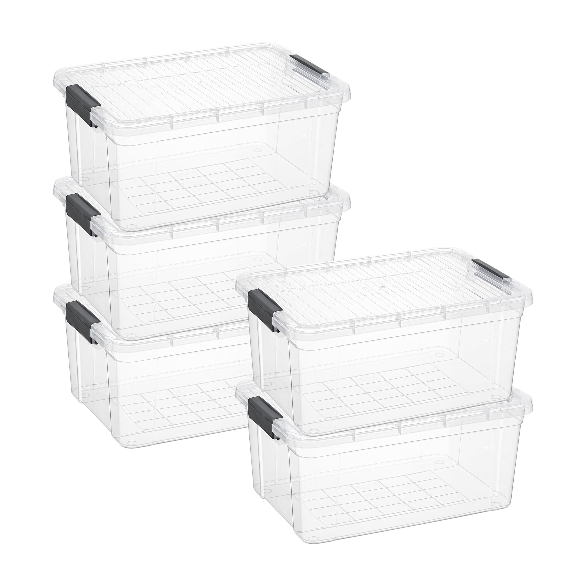 21 Quart Clear Plastic Storage Boxes with Lids (5 Count)