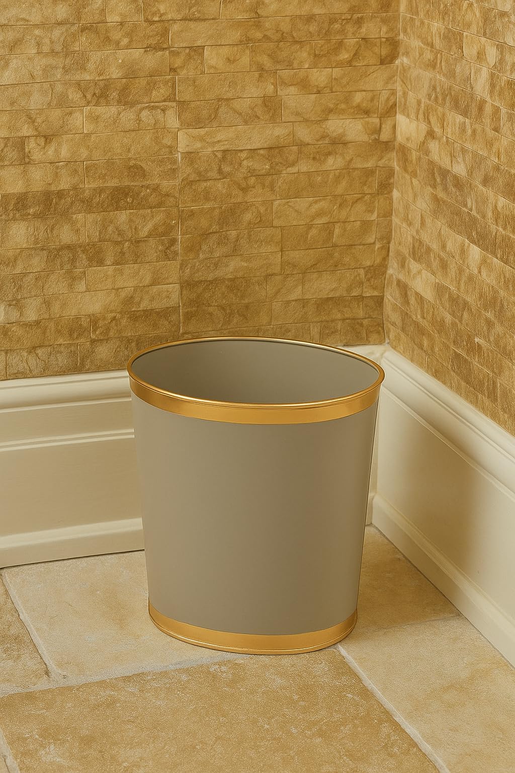 Mattie Oval Waste Basket for Bathroom Decorative