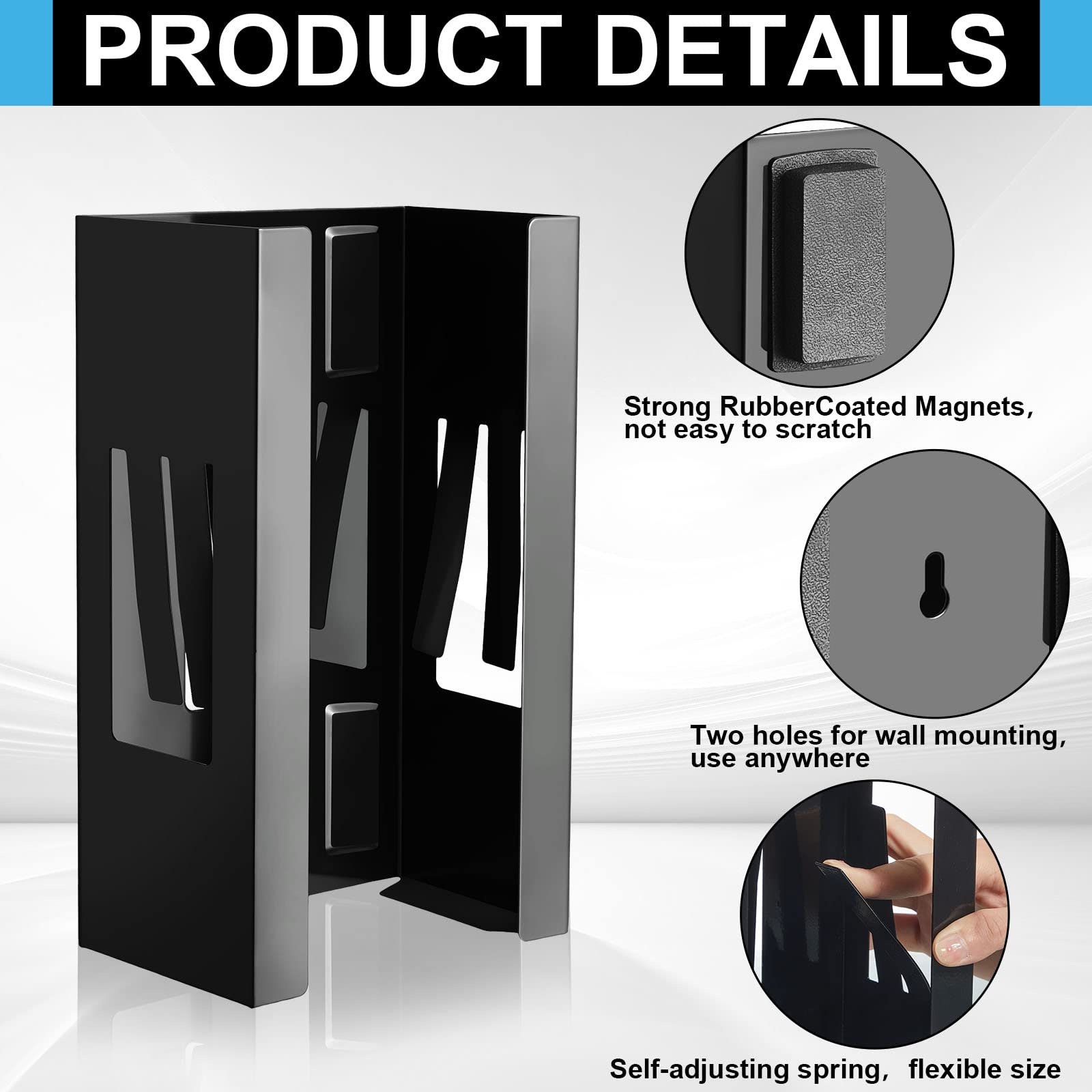 6 Pcs Magnetic Glove Dispenser Holds Boxes of Towels Paper Tissue Glove Box Holder Wall Mount Kitchen Fridge Tool (6 Count)