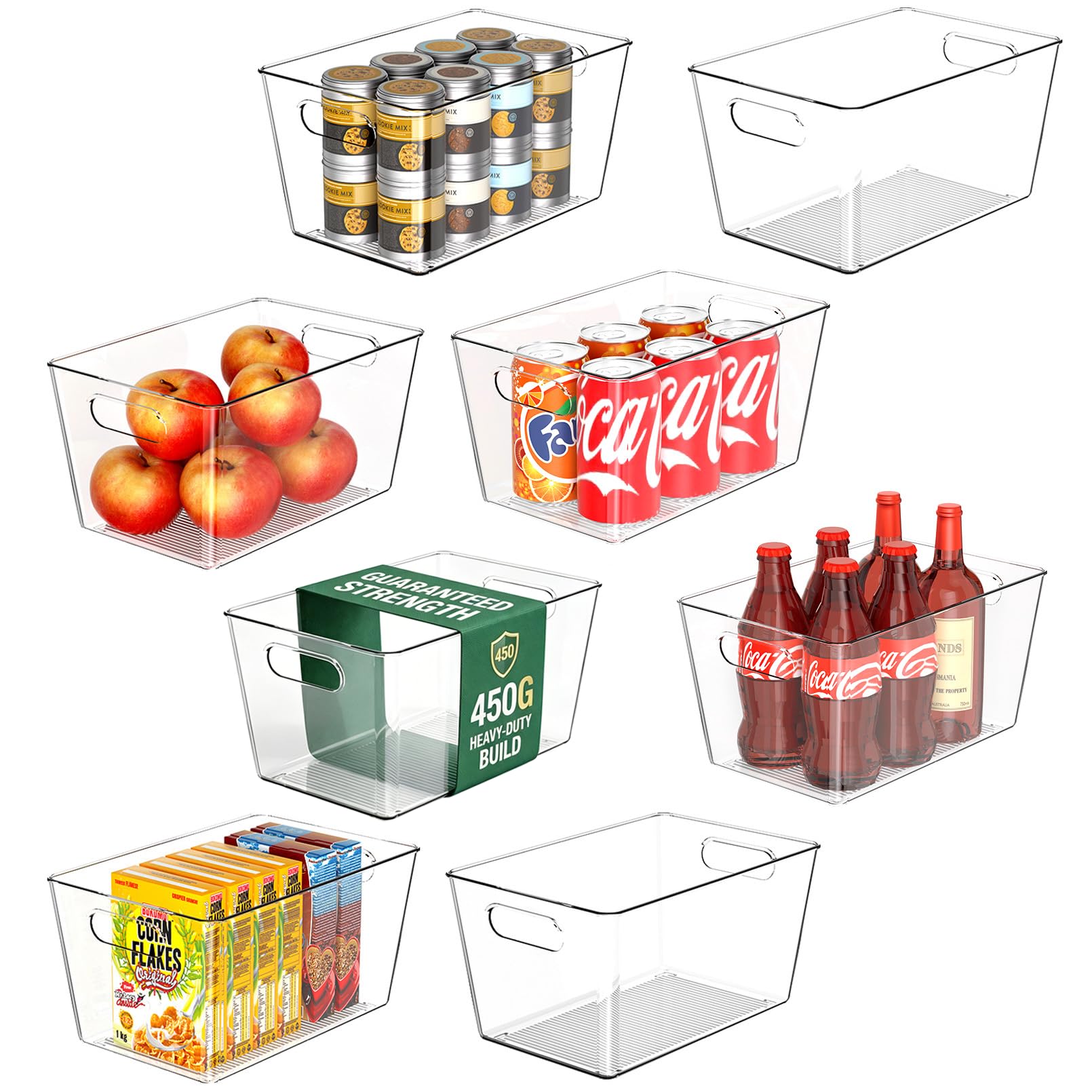 8 Pack Large Clear Plastic Storage Bins (8 Count)