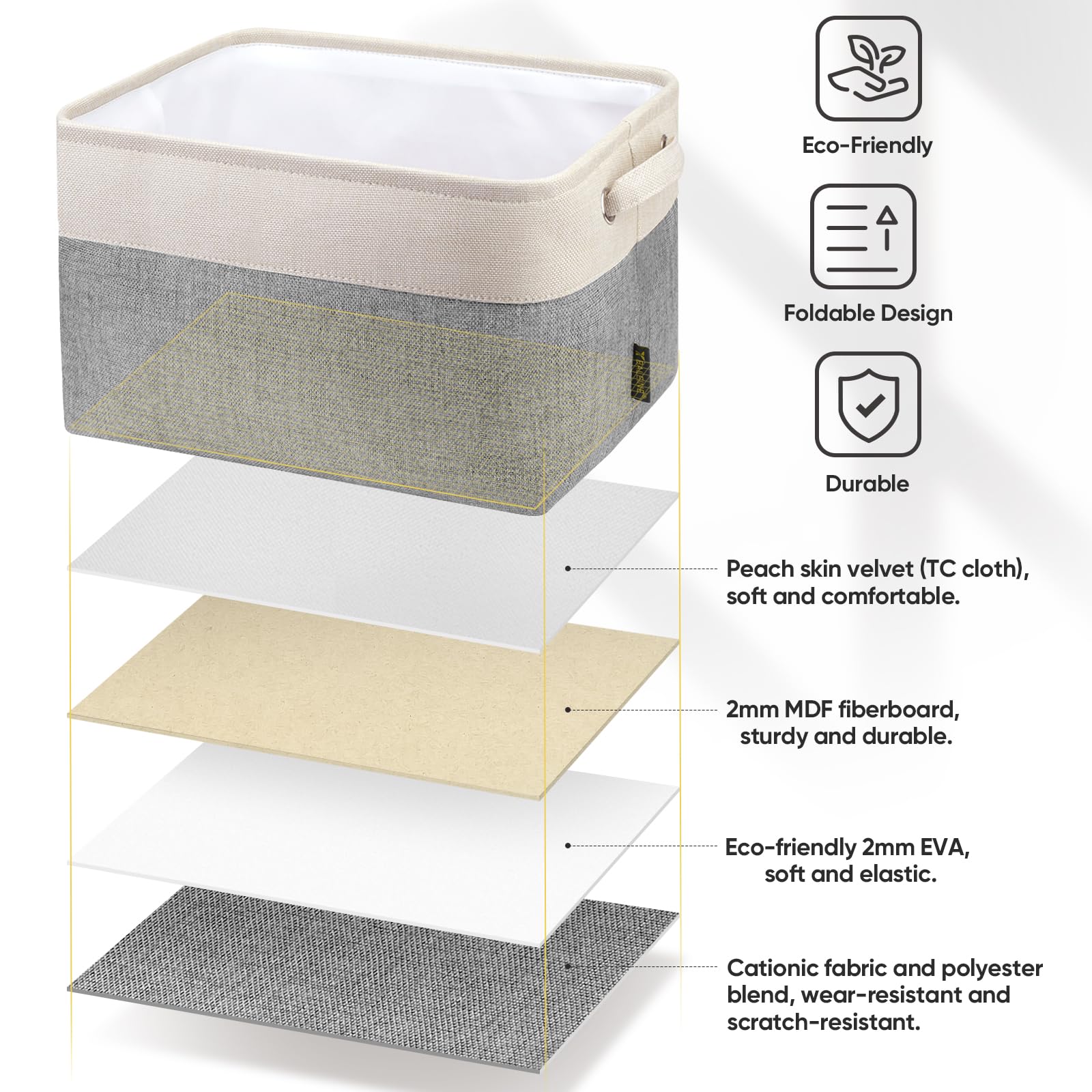 1 Pack Fabric Closet Storage Bins for Shelves