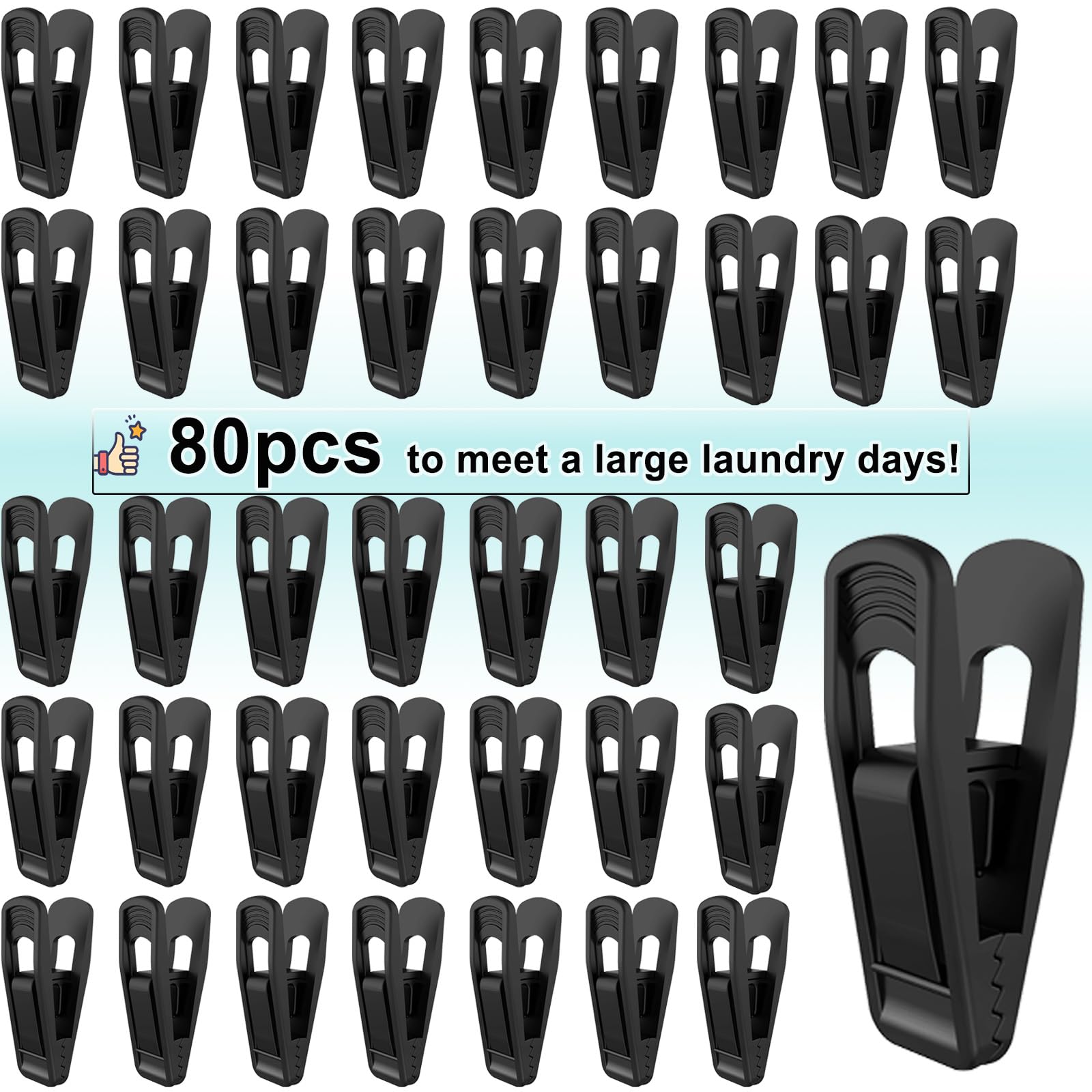 Hanger Clips Perfect for Velvet Hangers (80 Count)