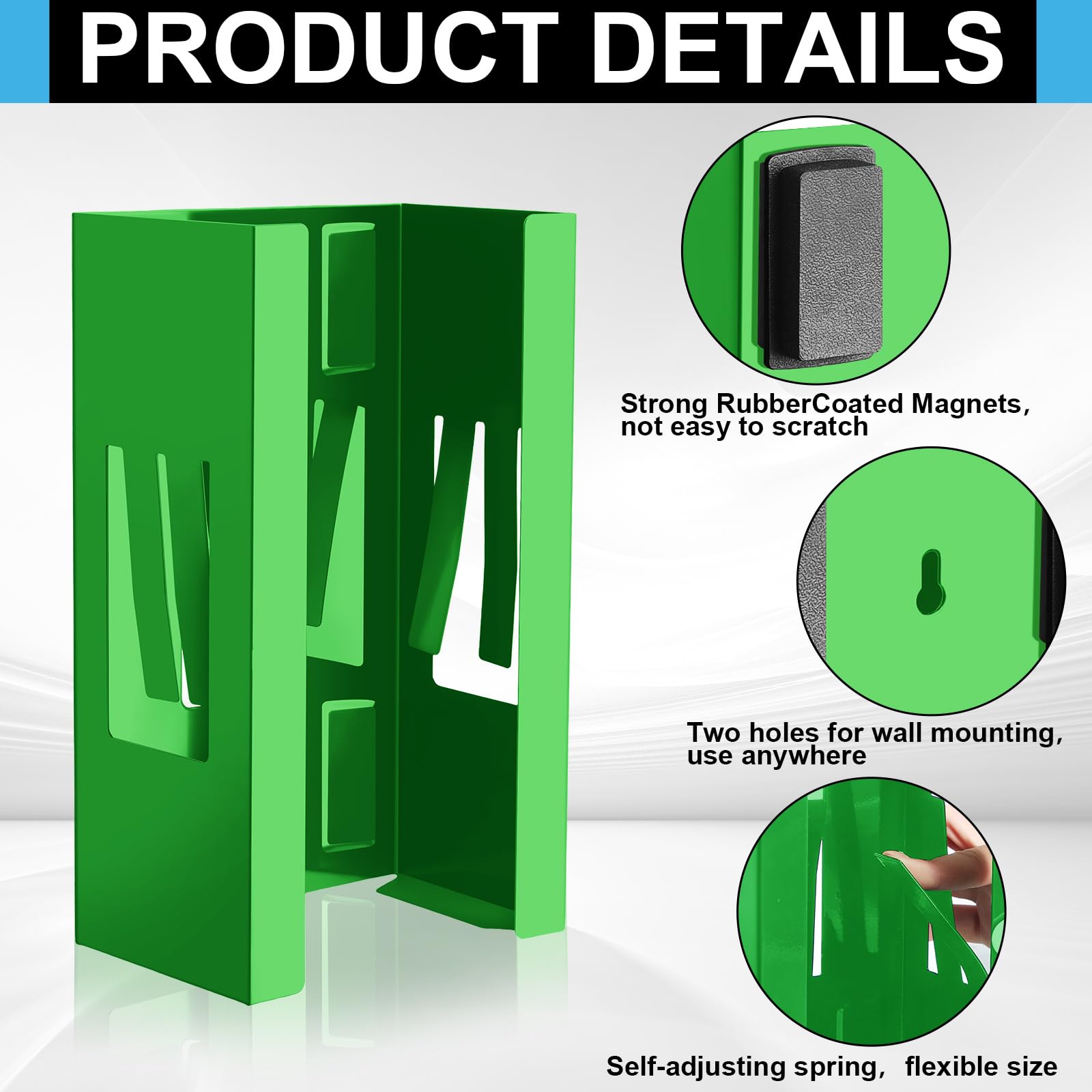 2 Pcs Magnetic Gloves Dispenser Holders Wall Mount Boxes of Gloves Commercial Quality Towels Wipes Paper Tissue Box Holder Kitchen Fridge Office Workshops Garage Tool Hospital