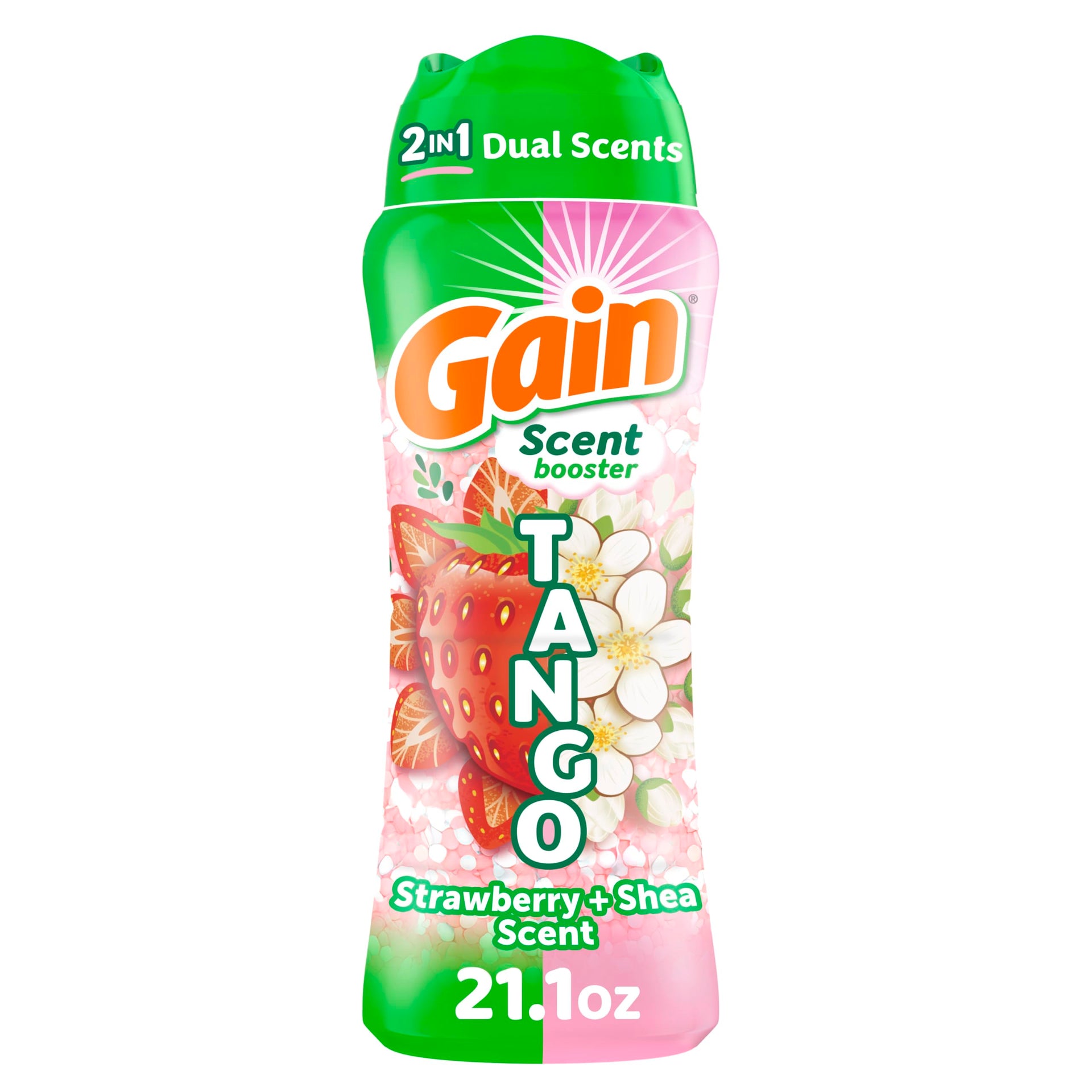 Tango 2-in-1 Laundry Scent Booster Beads, Strawberry and Shea Scent, 21.1 oz, Laundry Beads with Dual Scents Plus All Day Freshness (21.1 Ounce)
