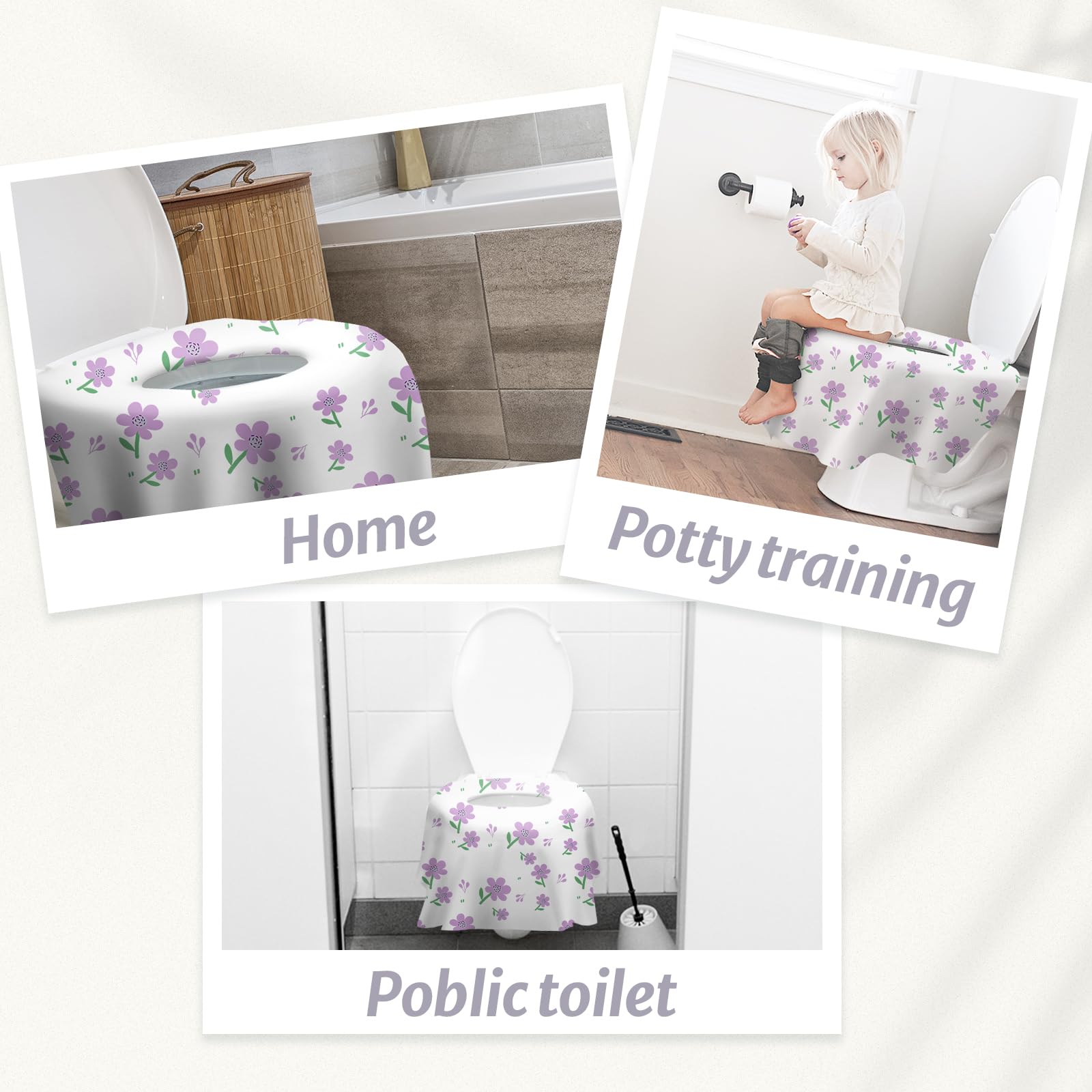 20 Pcs Toilet Seat Covers Disposable for Toddlers & Adults (20 Count)