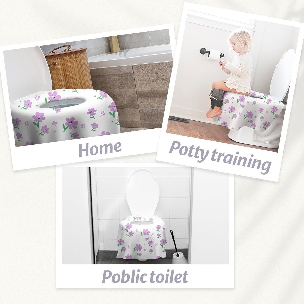 30 Pcs Toilet Seat Covers Disposable for Toddlers & Adults (30 Count)