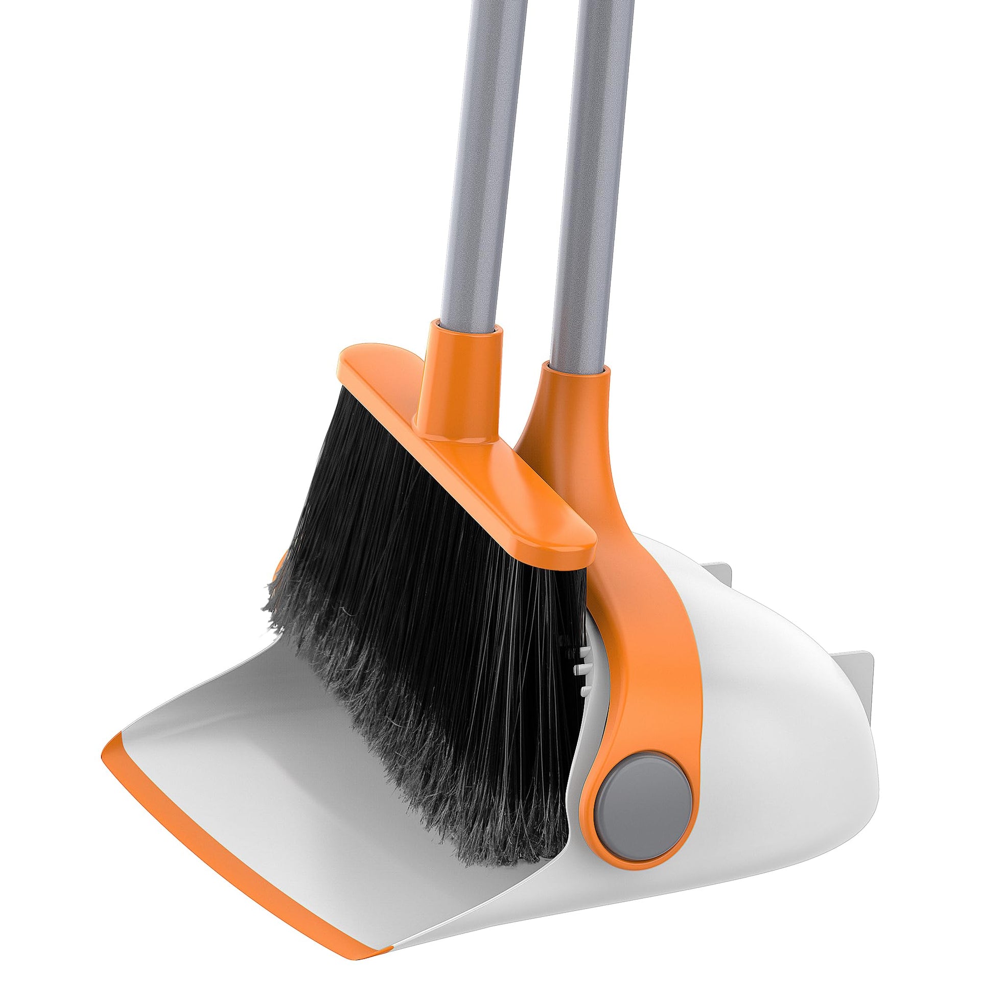 Broom and Dustpan Set with Adjustable Long Handle